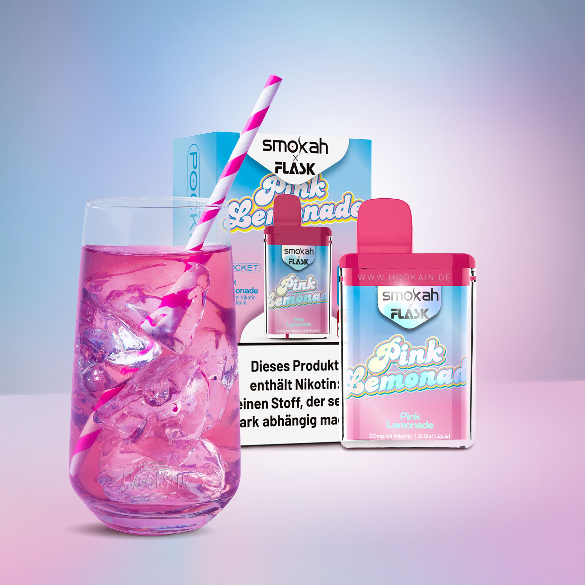 Smokah - Flask - Pink Lemonade - Vapestick | Alle neuen Sorten g&uuml;nstig online kaufen - Hookain E-Shisha Onlineshop 1