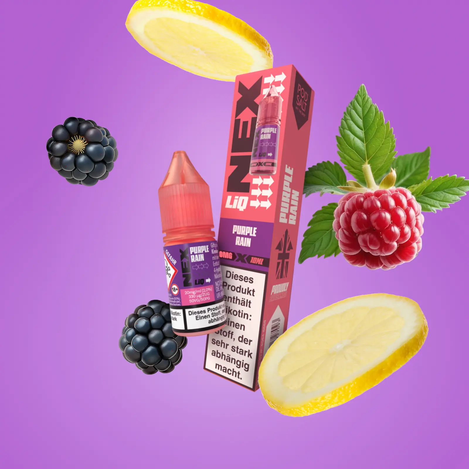 NexLiq - Pod Salt- NicSalt - 10 ml 0 mg Purple Rain 1