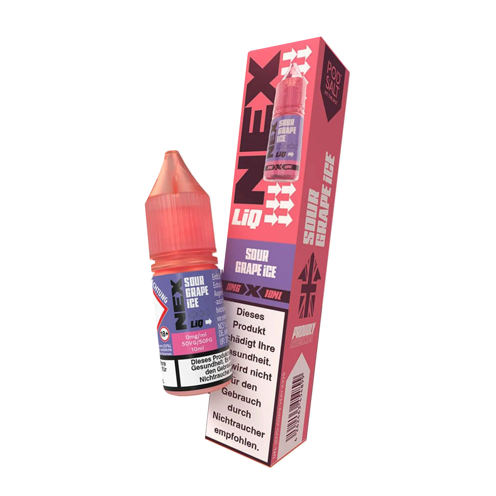 NexLiq - Pod Salt- NicSalt - 10 ml 0 mg Sour Grape Ice 2