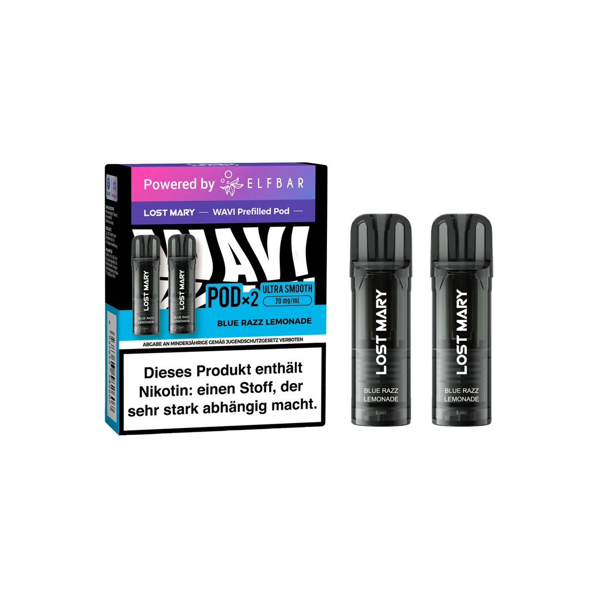 Lost Mary - Prefilled Pods - Wavi - Blue Razz Lemonade - 20 mg - 2 ml - 2 Stk.1