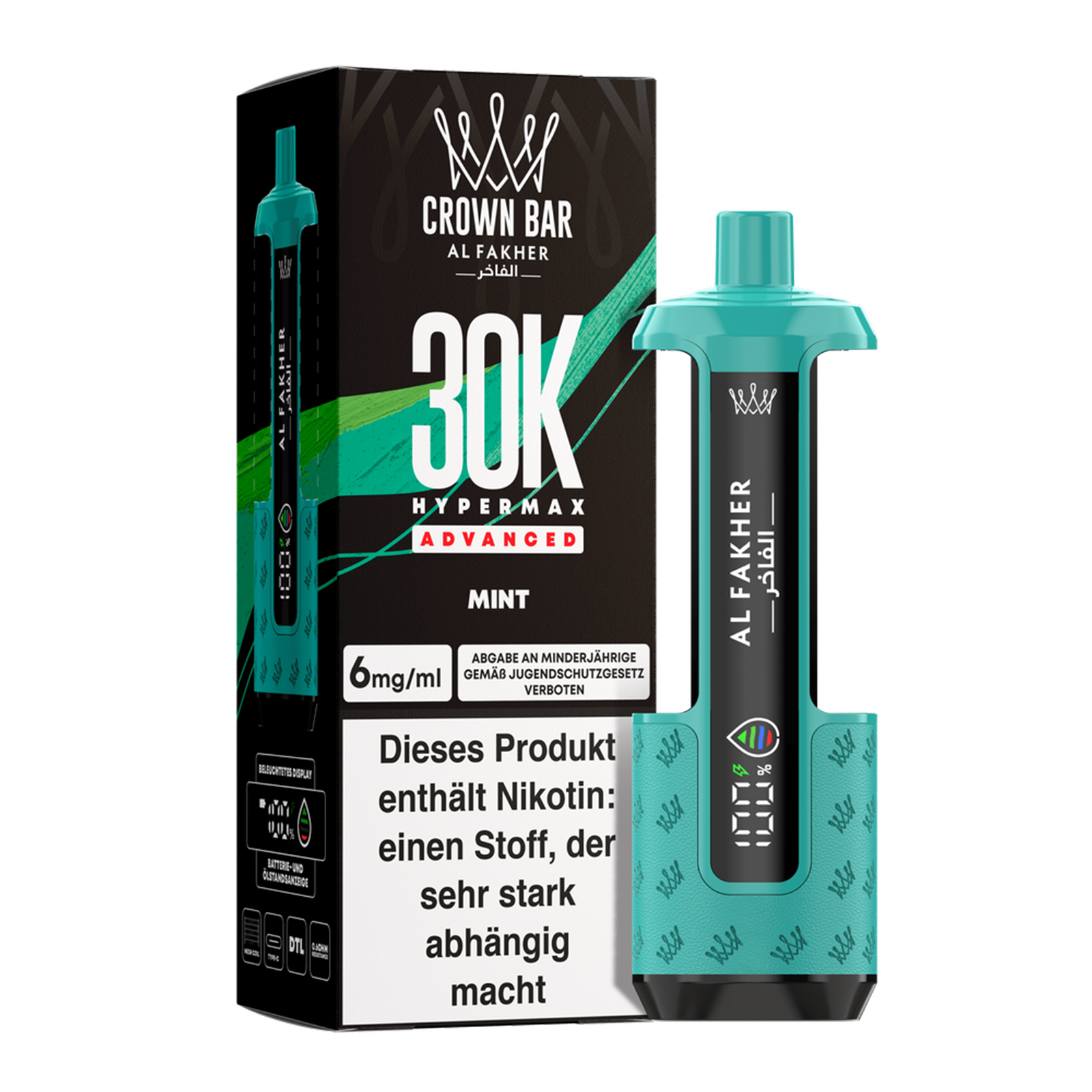 Al Fakher - Crown Bar - Hypermax - Advanced - 30K - Mint2