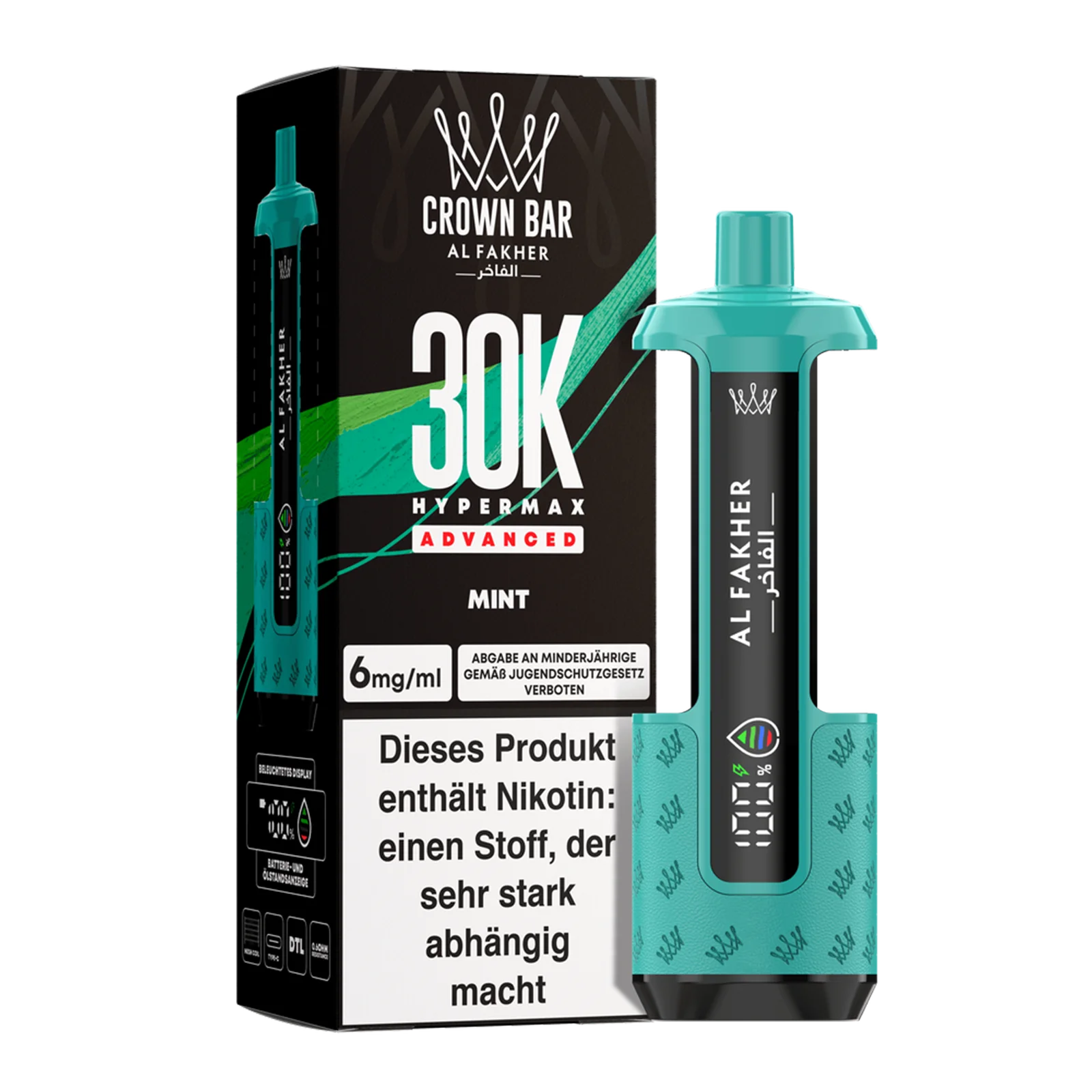 Al Fakher - Crown Bar - Hypermax - Advanced - 30K - Mint2