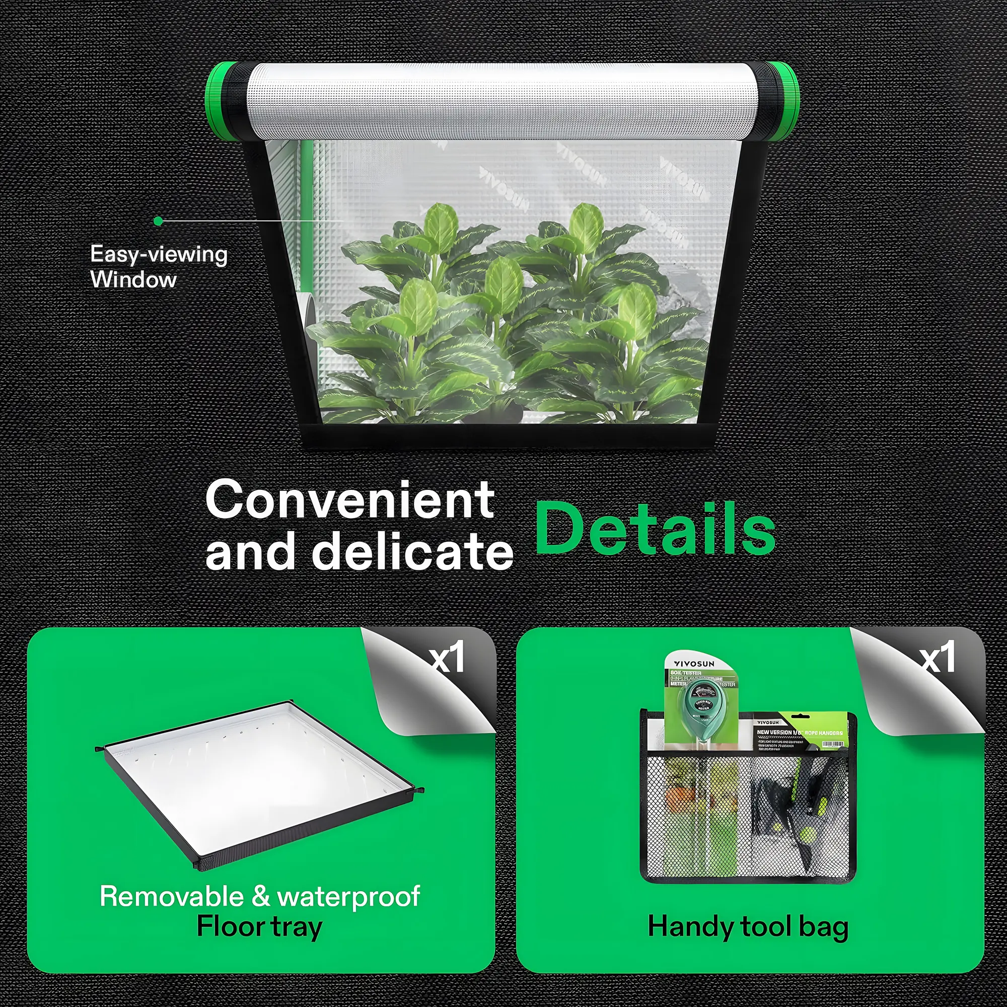 Komplettset für den Indoor-Anbau mit Vivosun Growbox, LED-Licht, Lüfter und Zubehör 6 Komplettset für den Indoor-Anbau mit Vivosun Growbox, LED-Licht, Lüfter und Zubehör 6