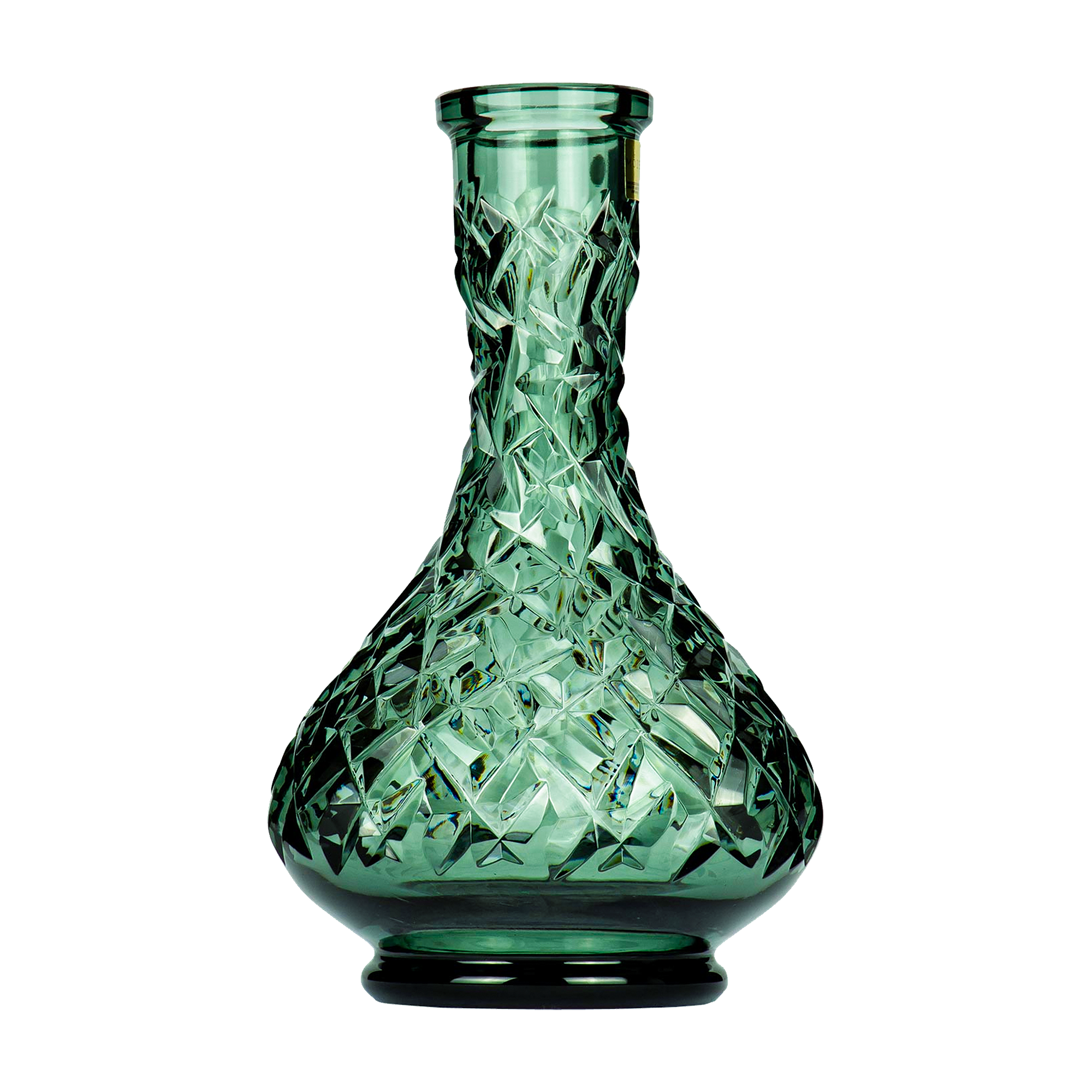 Caesar Crystal Drop Rock Green: gr&uuml;ne Kristallbowl in Tropfenform mit facettiertem Rock-Schliff