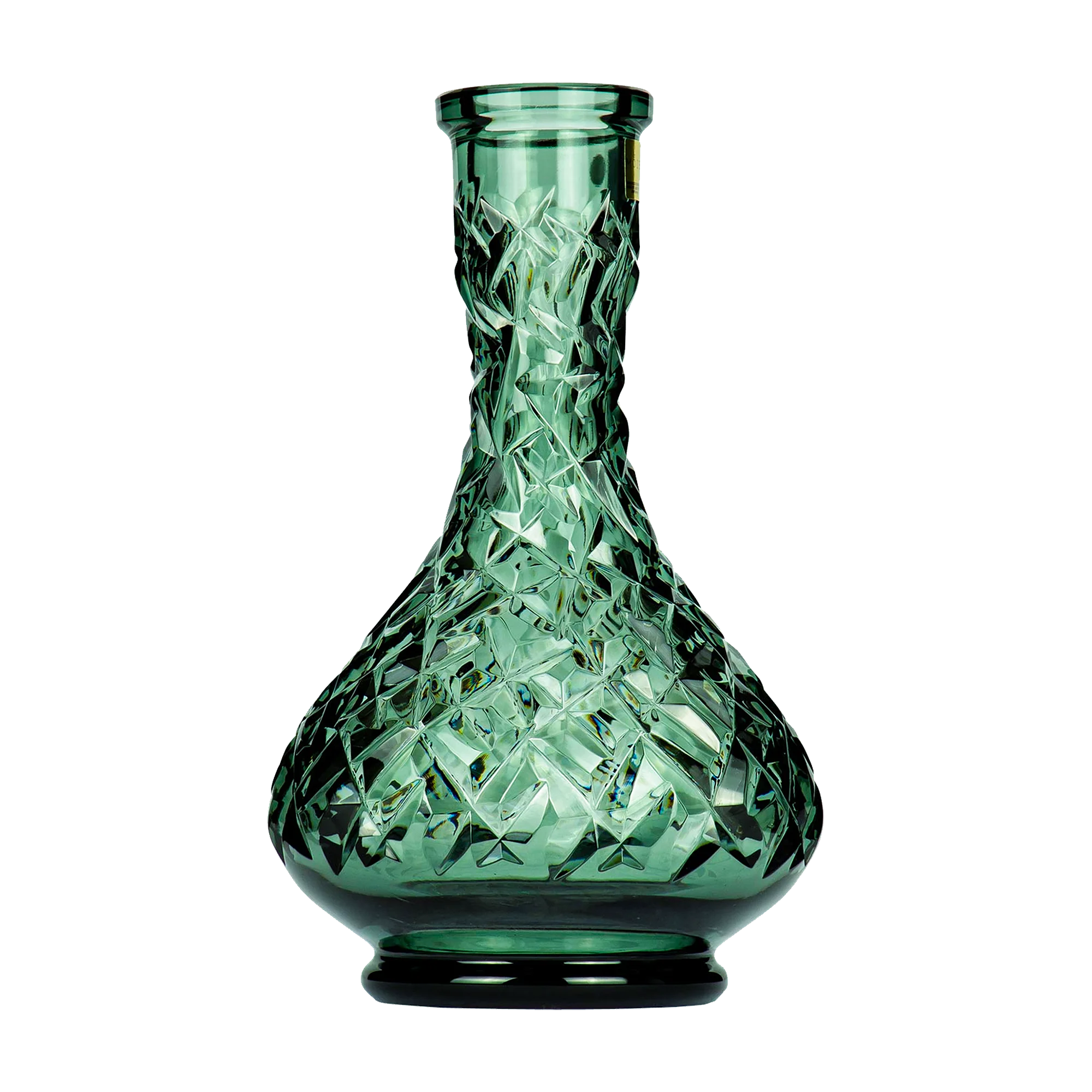 Caesar Crystal Drop Rock Green: gr&uuml;ne Kristallbowl in Tropfenform mit facettiertem Rock-Schliff