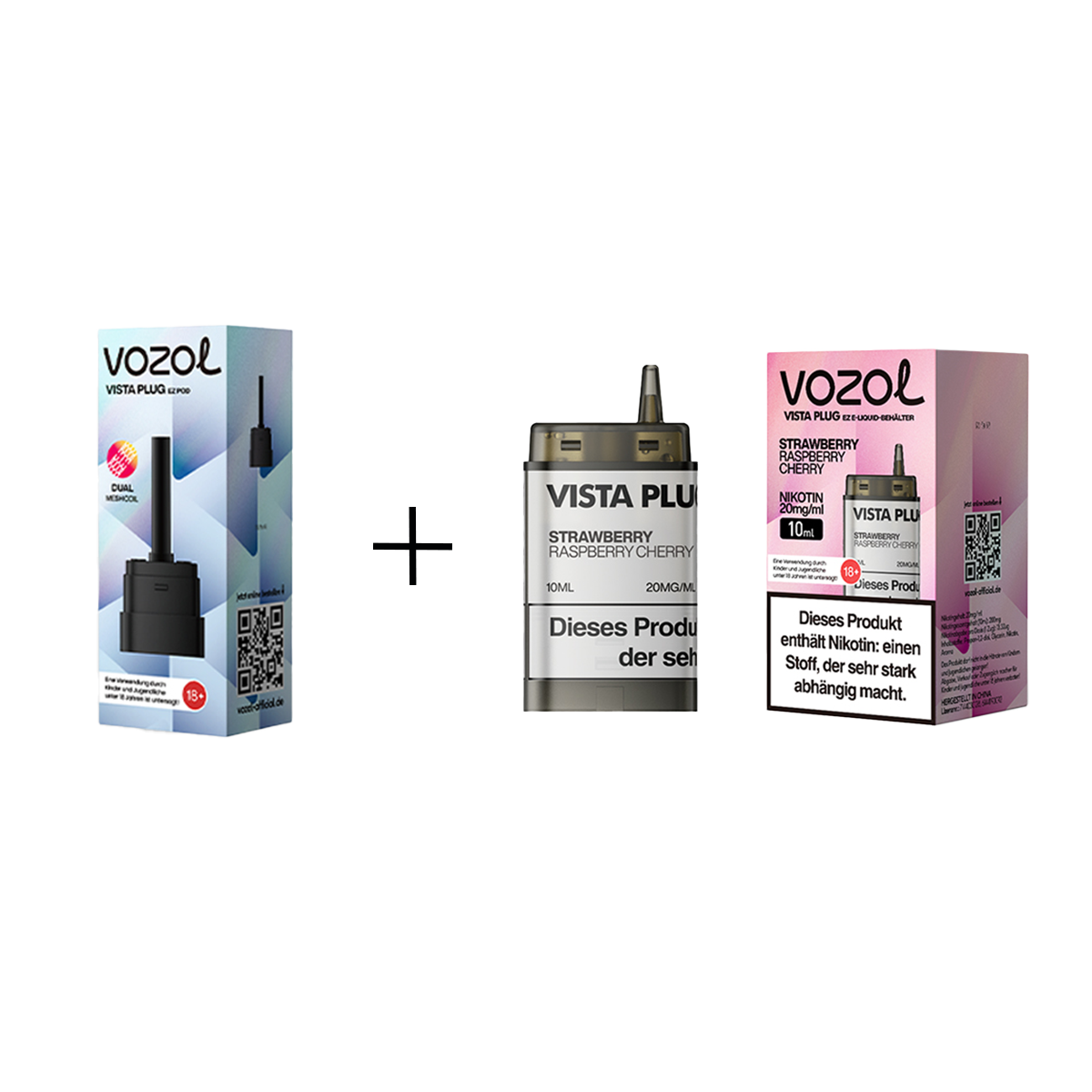 Vozol - Vista Plug Set - EZ Pod - Strawberry Raspberry Cherry + Empty Pod