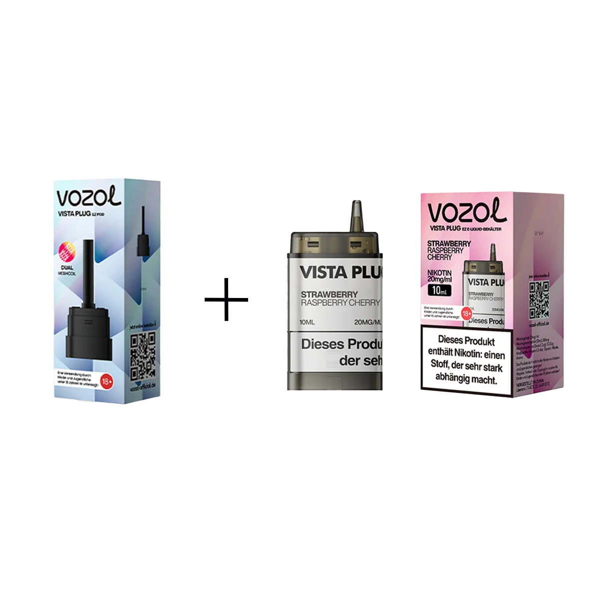Vozol - Vista Plug Set - EZ Pod - Strawberry Raspberry Cherry + Empty Pod