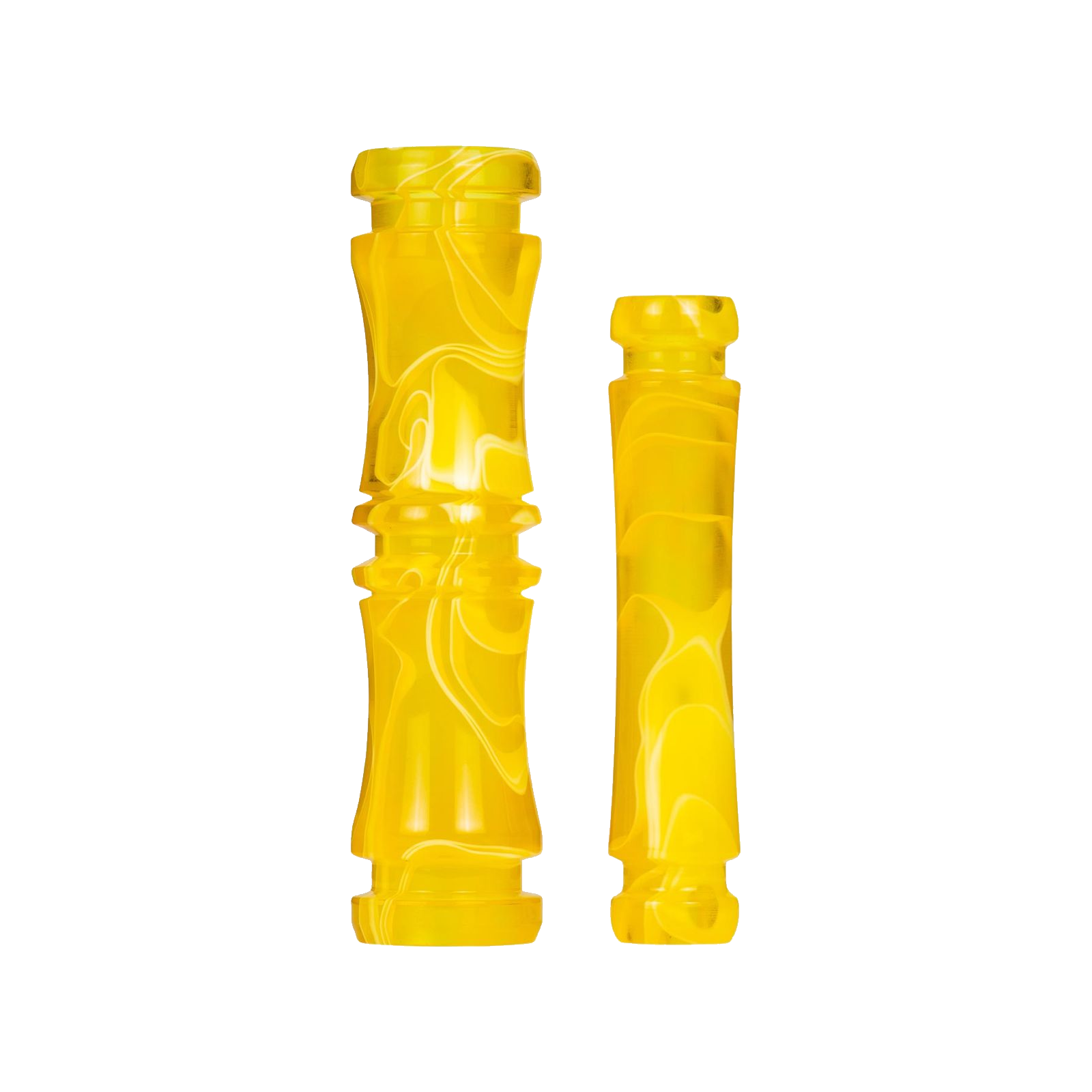 Austauschbare Sleeves f&uuml;r Moze Breeze Two &ndash; Set bestehend aus Rauchs&auml;ulen- und Mundst&uuml;cksleeve in Wavy Yellow. 2