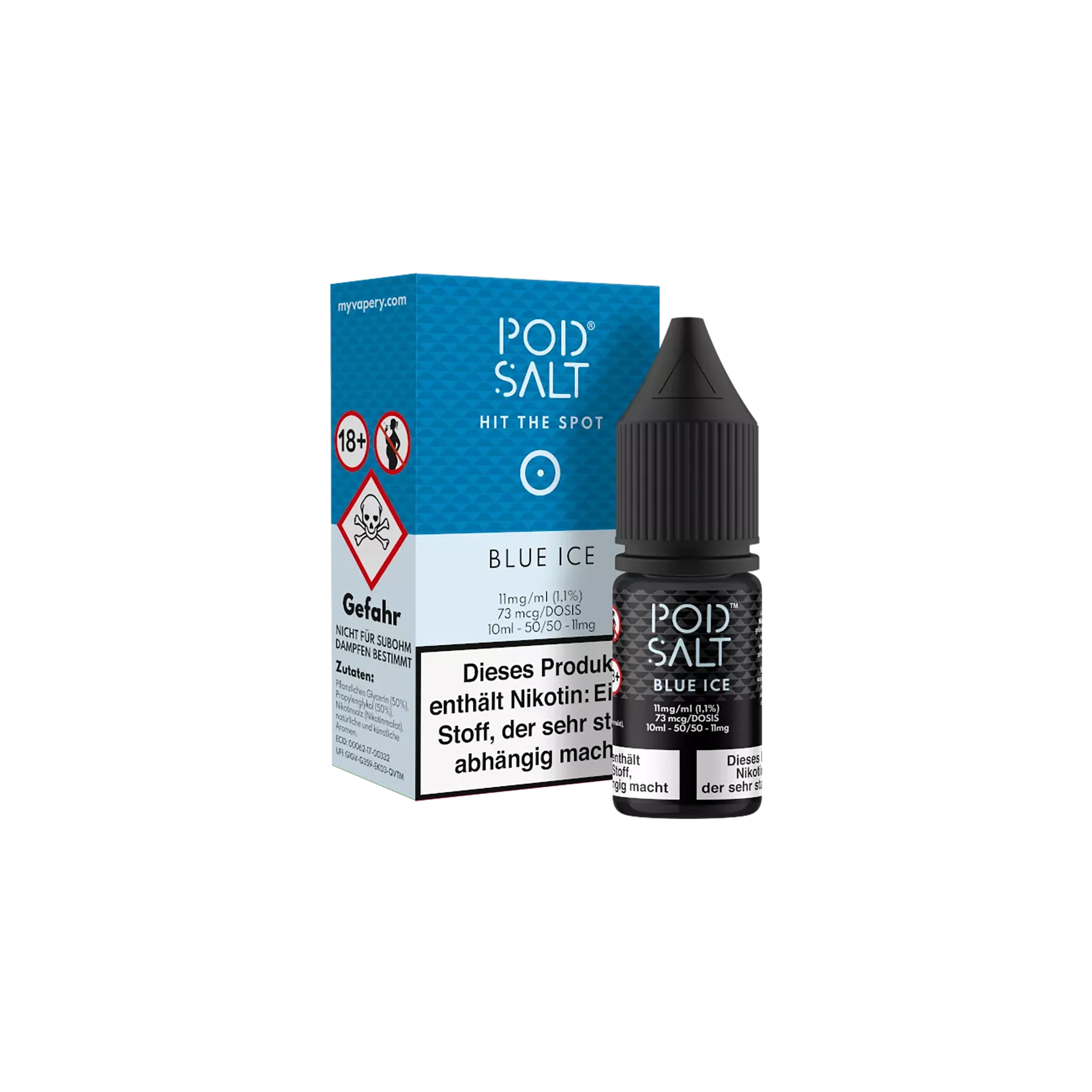 Pod Salt - E-Liquid - NicSalt - Blue Ice - 10 ml - 11 mg