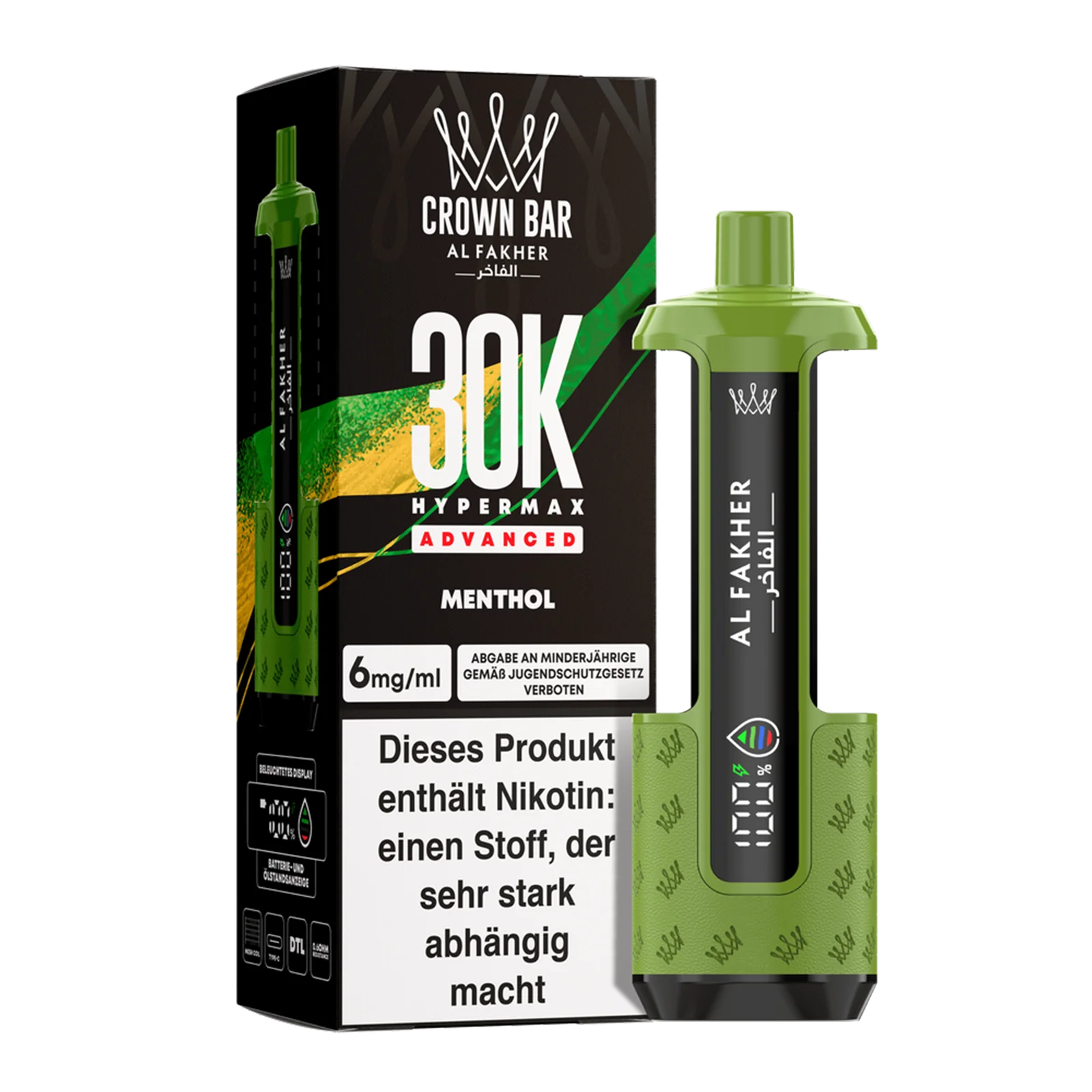 Al Fakher - Crown Bar - Hypermax - Advanced - 30K - Menthol2