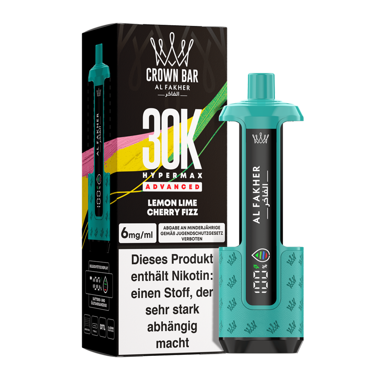 Al Fakher - Crown Bar - Hypermax - Advanced - 30K - Lemon Lime Cherry Fizz 2
