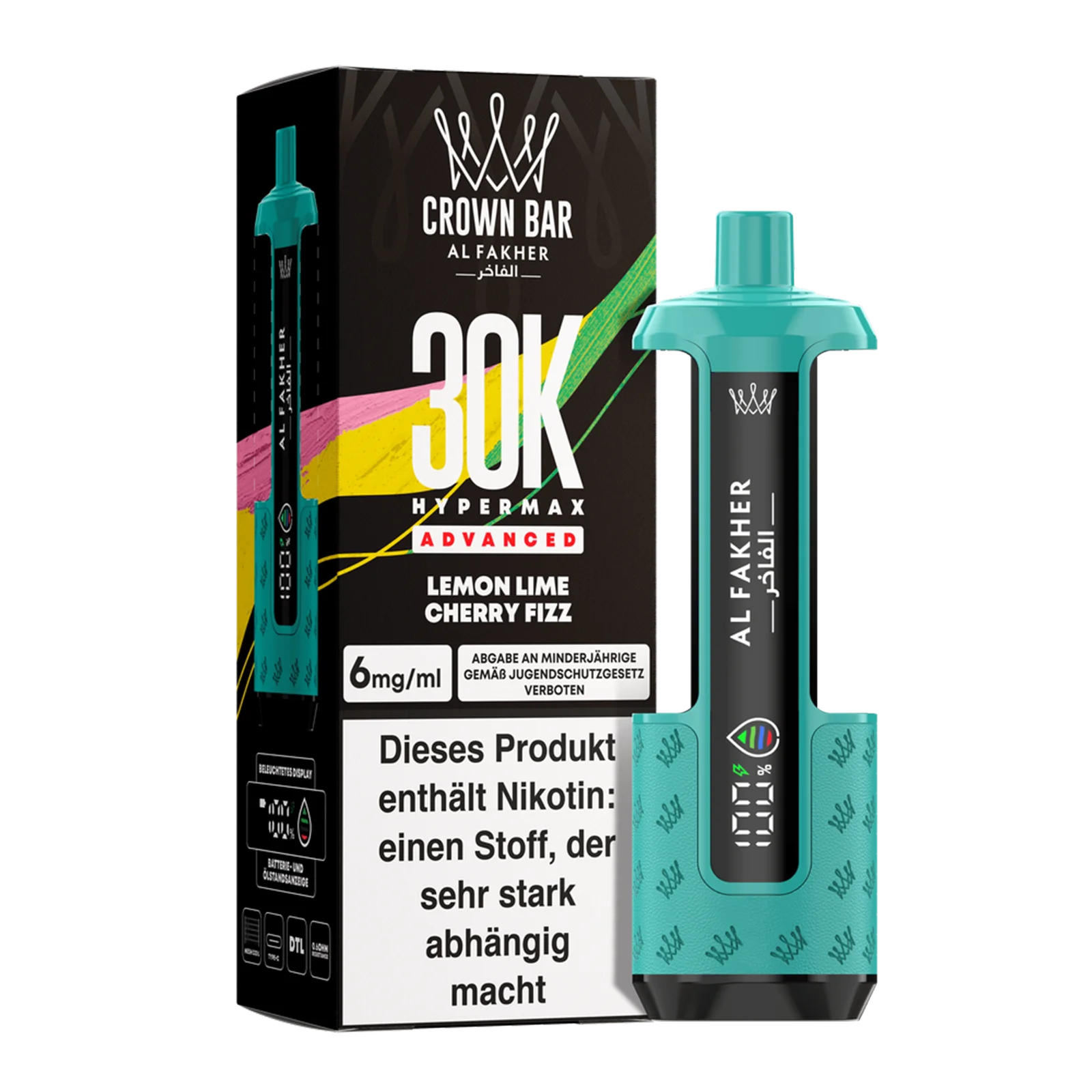 Al Fakher - Crown Bar - Hypermax - Advanced - 30K - Lemon Lime Cherry Fizz 2