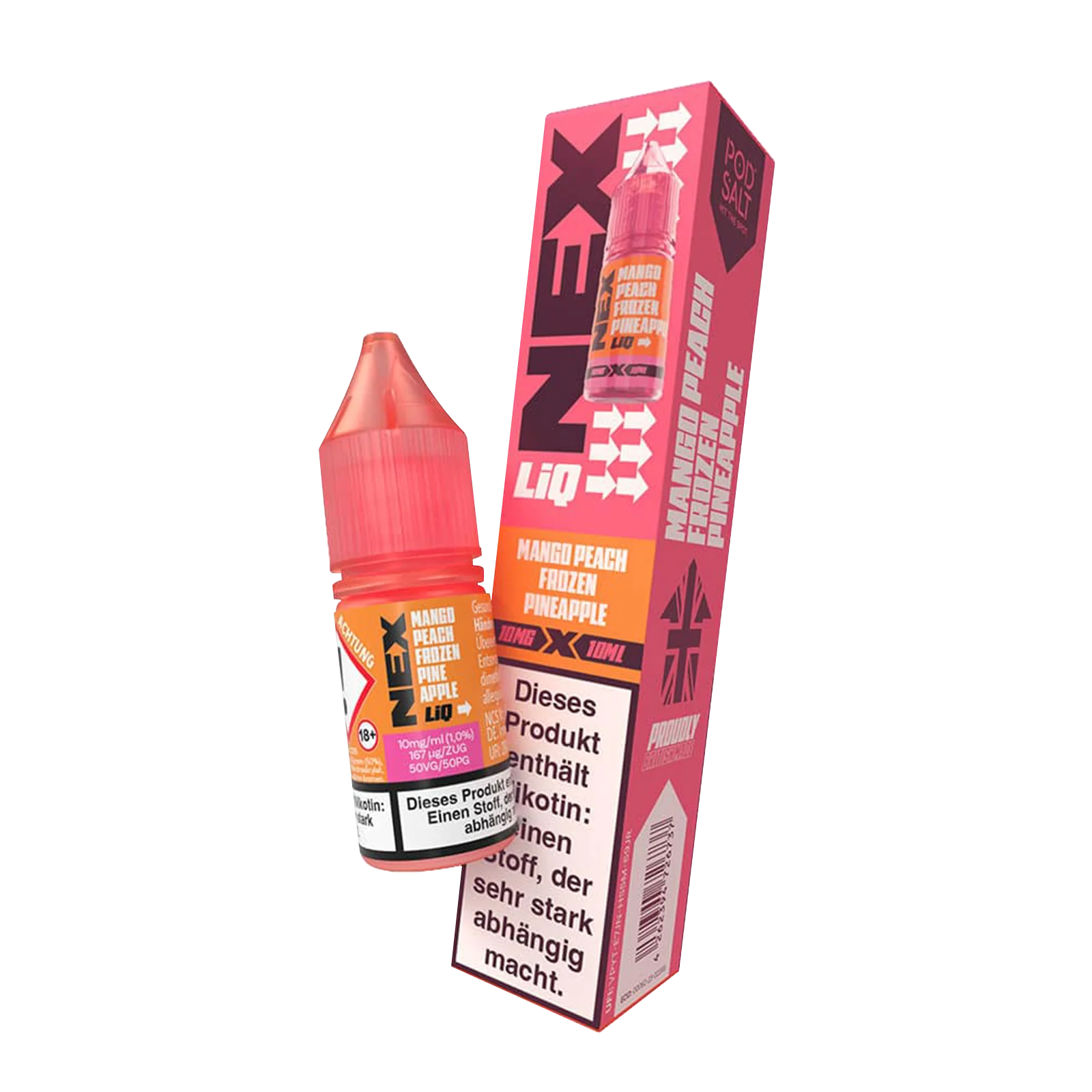 NexLiq - Pod Salt- NicSalt - 10 ml 10 mg Mango Peach Frozen Pineapple 2