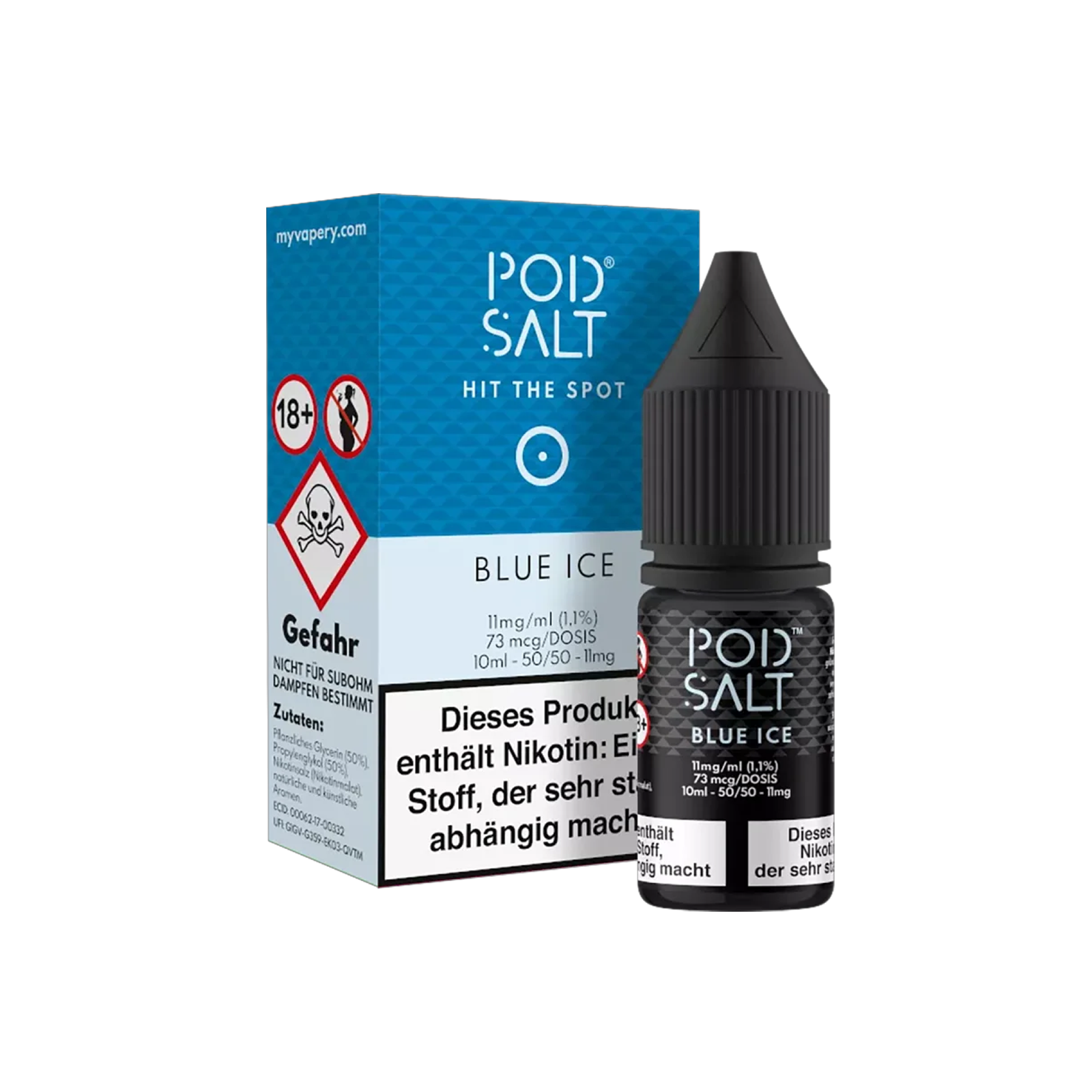 Pod Salt - E-Liquid - NicSalt - Blue Ice - 10 ml - 11 mg