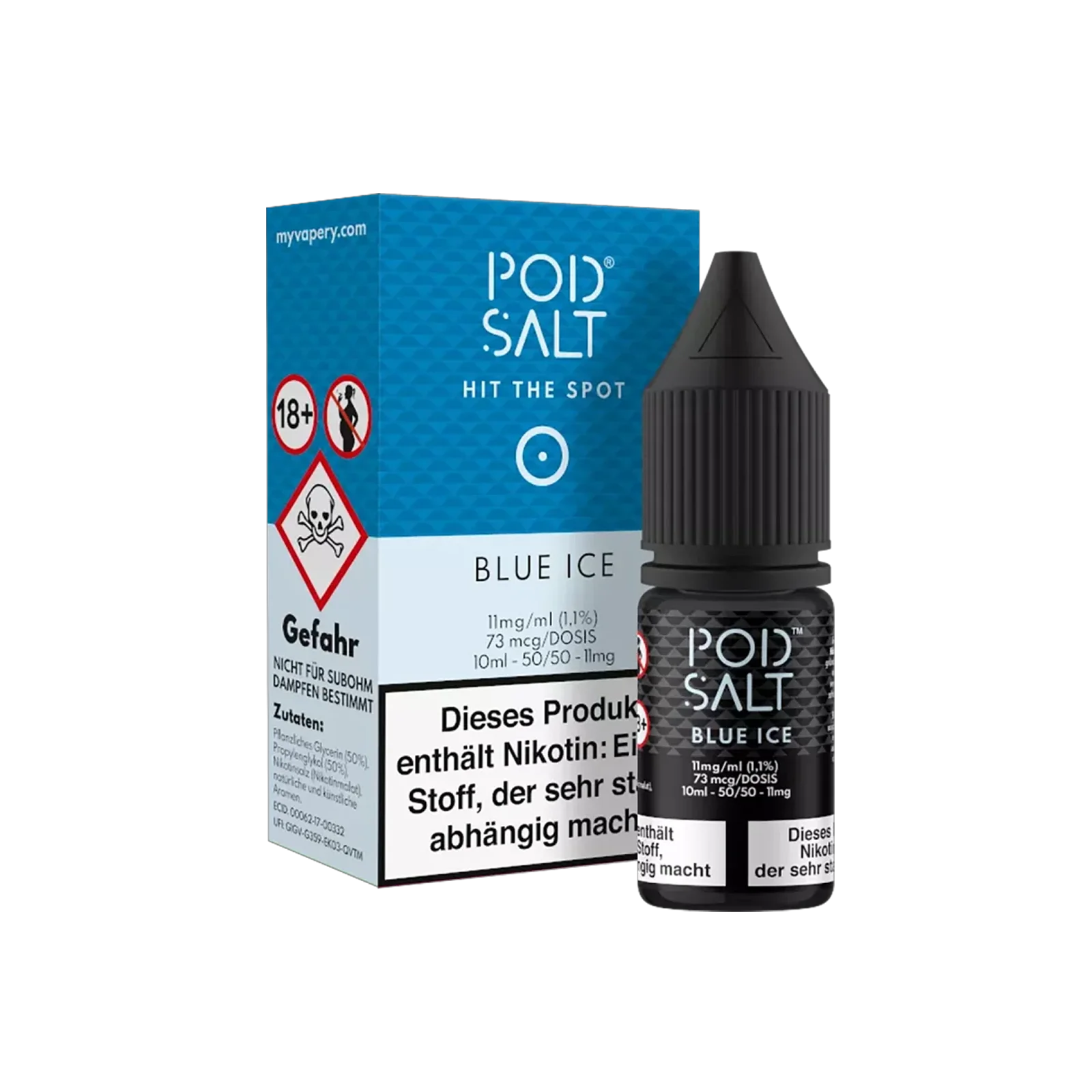 Pod Salt - E-Liquid - NicSalt - Blue Ice - 10 ml - 11 mg
