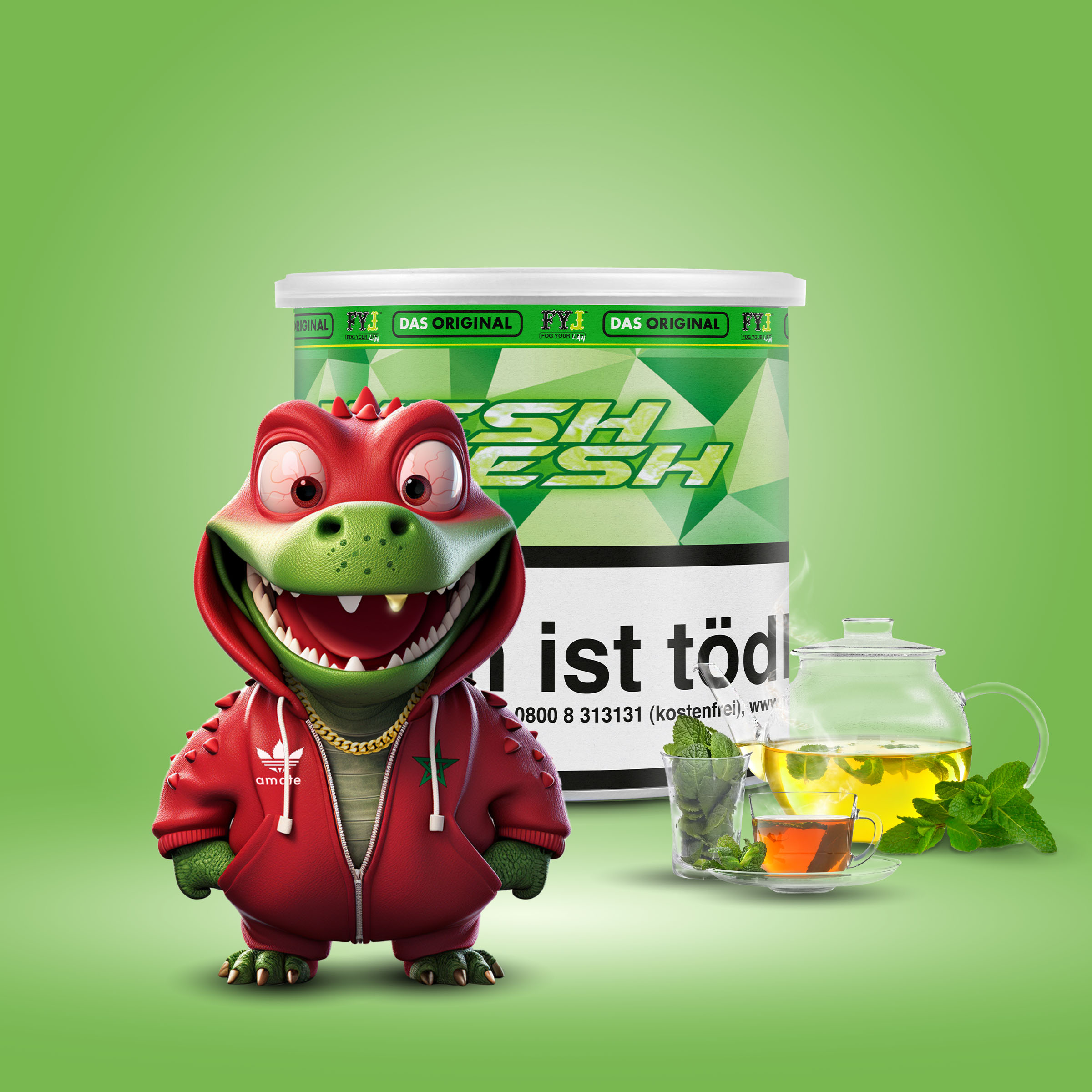Fog Your Law - Dry Base mit Aroma - Wesh Wesh - 70 g - 2 Komponenten L&ouml;sung Tabak - mit versteuertem Glycerin 200 g Mischen