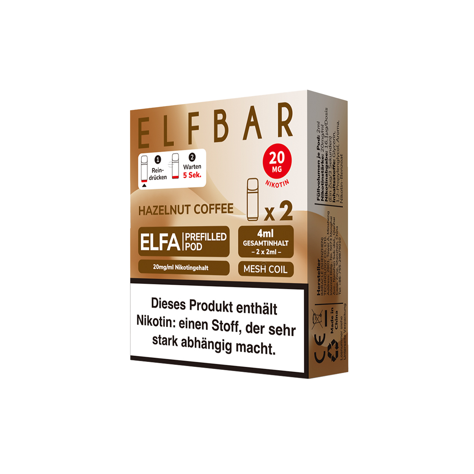 Elf Bar - ELFA - Prefilled Pod - Hazelnut Coffee