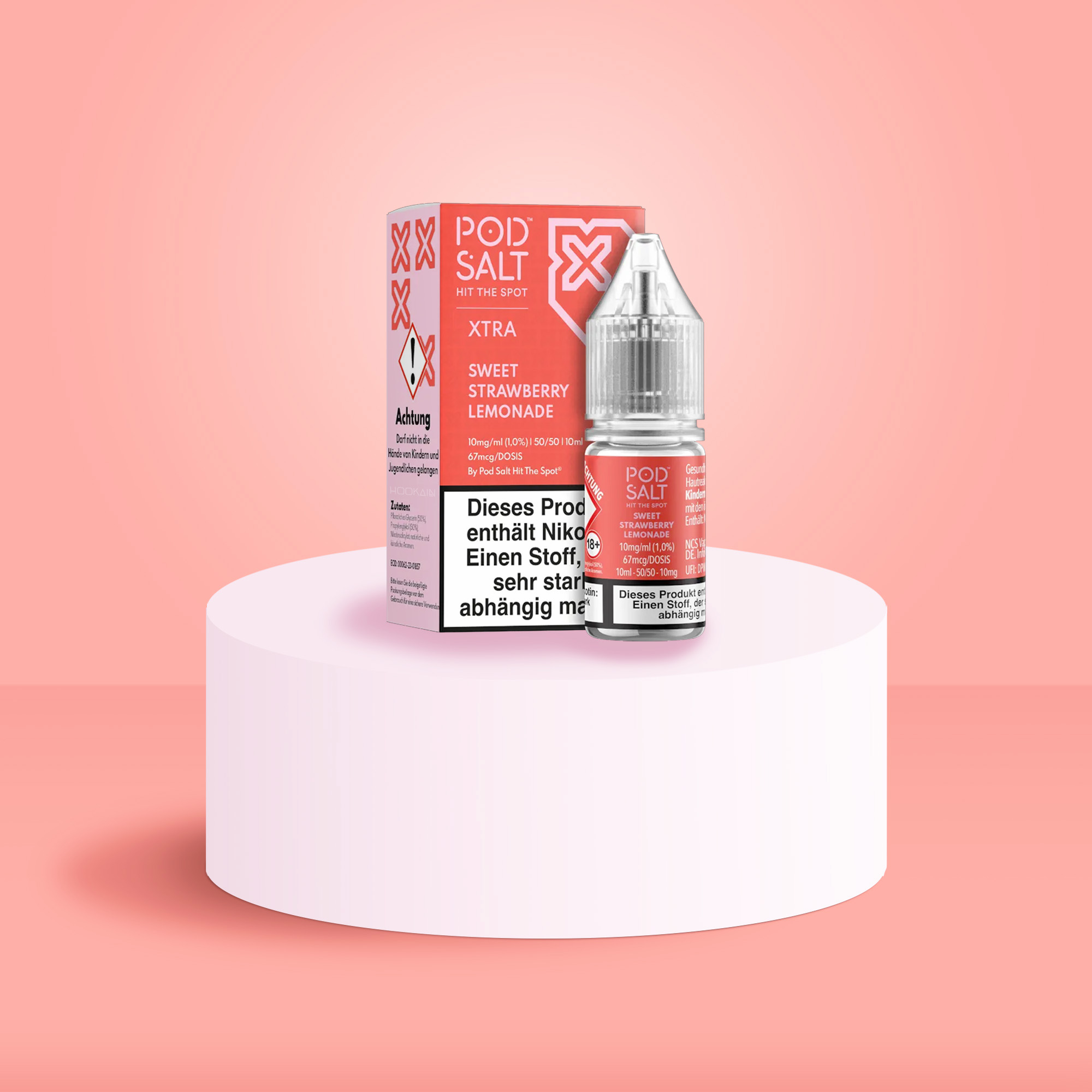 Pod Salt Xtra Nikotinsalz E-Liquid Sweet Strawberry Lemonade 10 ml mit 10 mg g&uuml;nstig bestellen 1