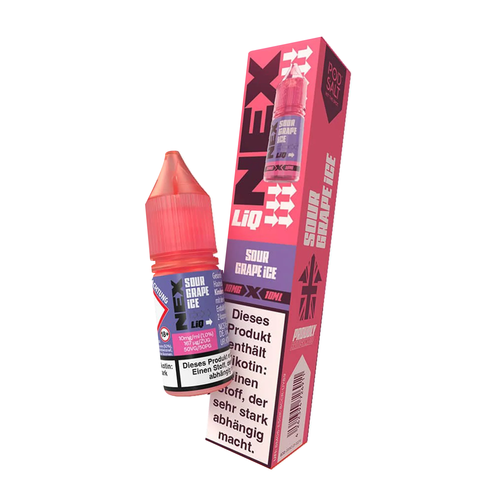 NexLiq - Pod Salt- NicSalt - 10 ml 10 mg Sour Grape Ice 2