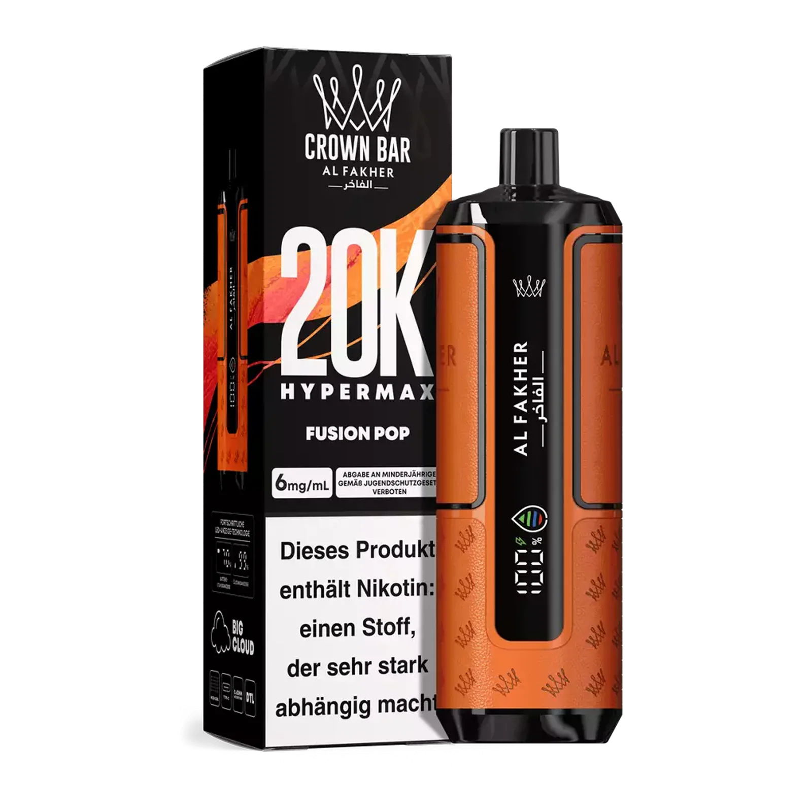 Al Fakher - Crown Bar - Hypermax - 20k - Fusion Pop 1