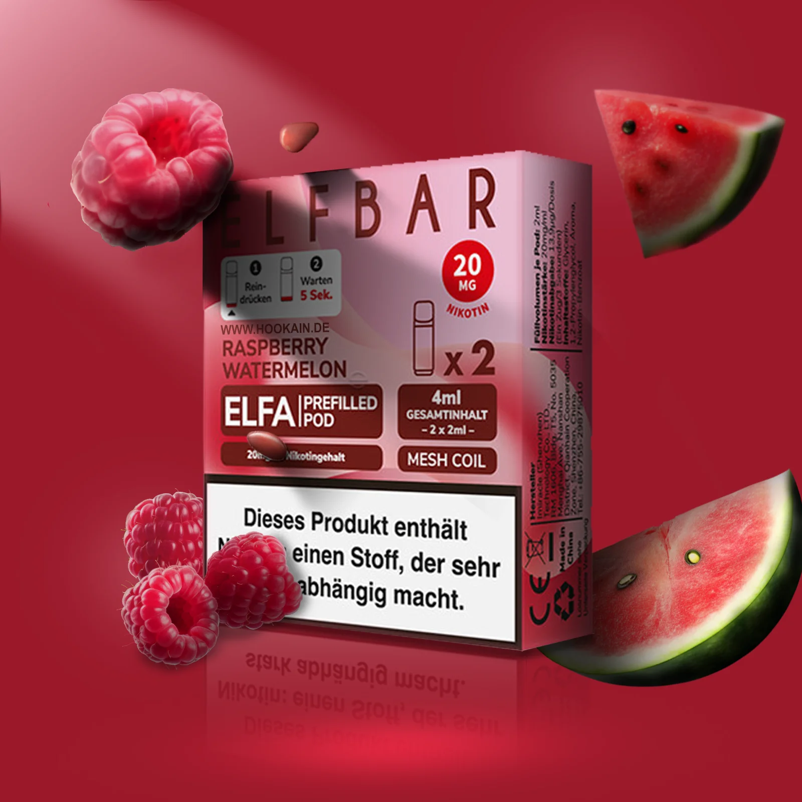 Elf Bar - ELFA - Prefilled Pod - Raspberry Watermelon 1