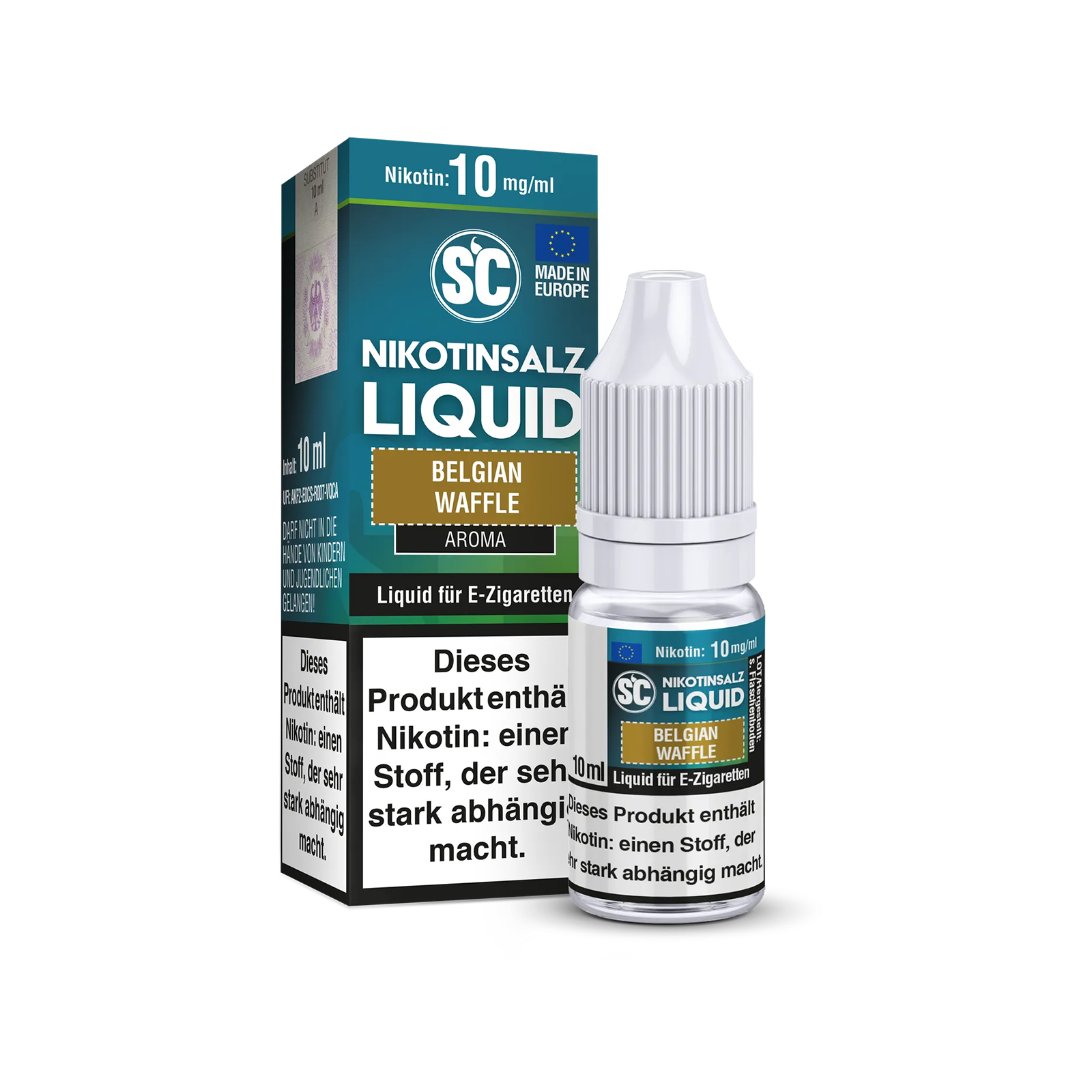 SC Belgian Waffle Nikotinsalz Liquid 10ml Flasche mit 10mg/ml Nikotin 1