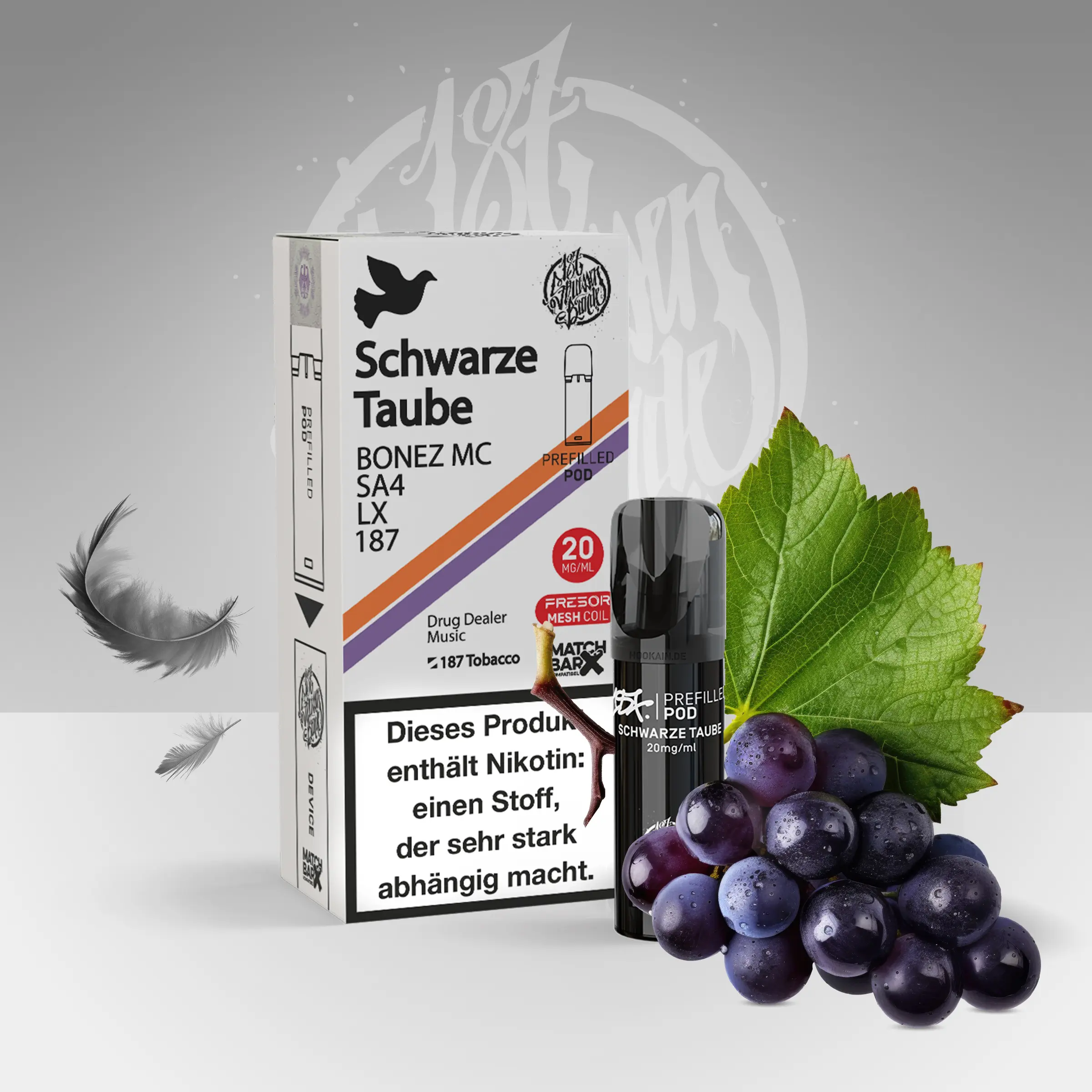 187 Pod Schwarze Taube - Neuer Prefilled Pod | Online kaufen 1