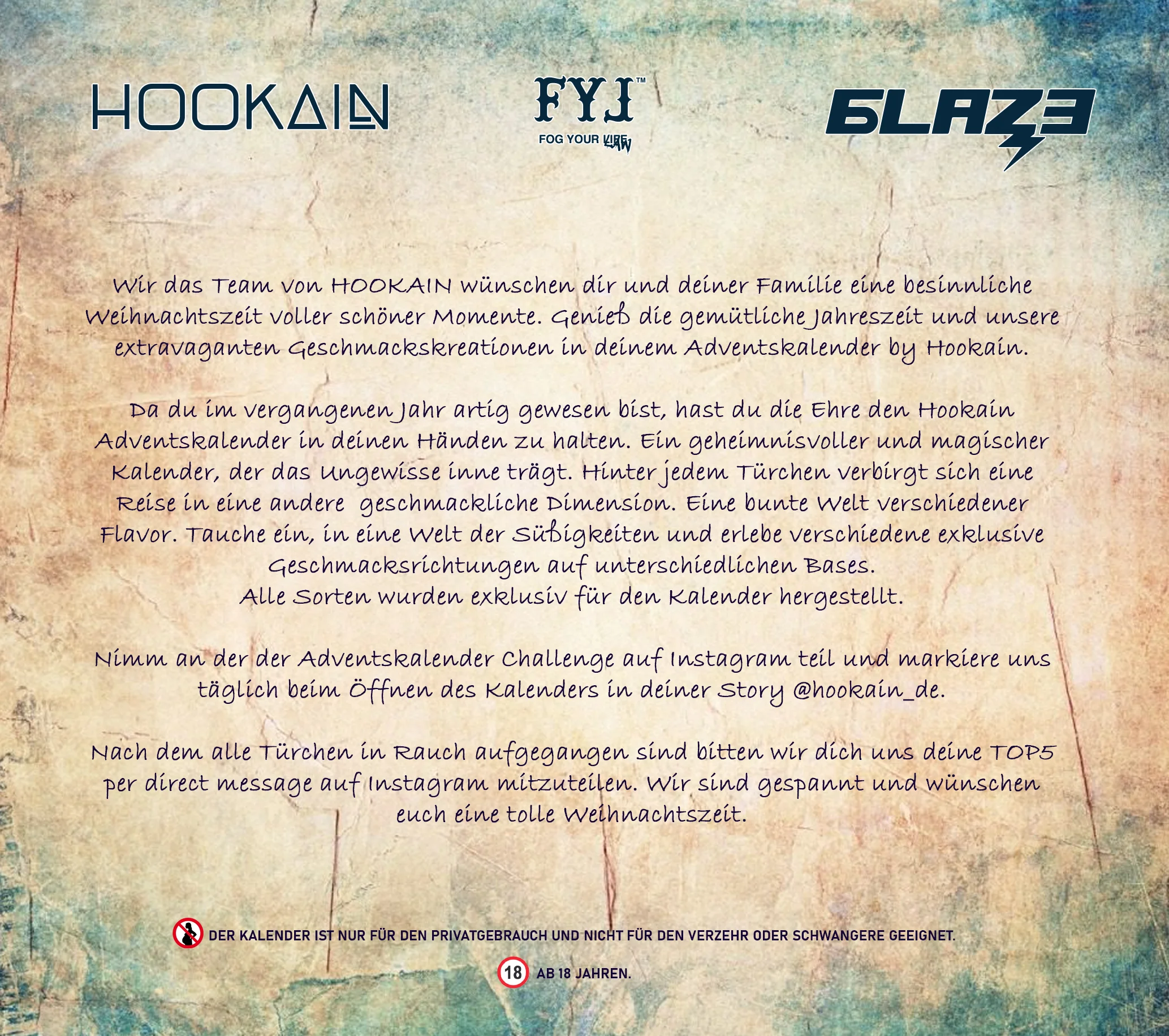 HOOKAiN Adventskalender 2025 – 24 neue exklusive Sorten HOOKAiN Adventskalender 2025 – 24 neue exklusive Sorten