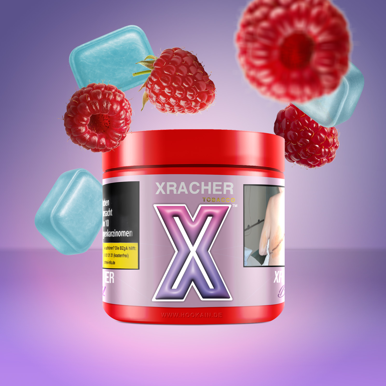 XRacher Butterfly 200g &ndash; Himbeere Ice Bonbon Tabak 1