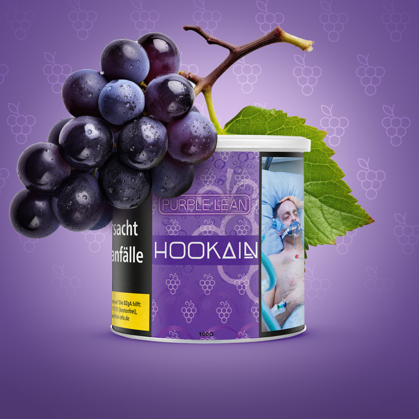HOOKAIN Purple Lean 100g Shisha Tabak mit Traube Minze 1