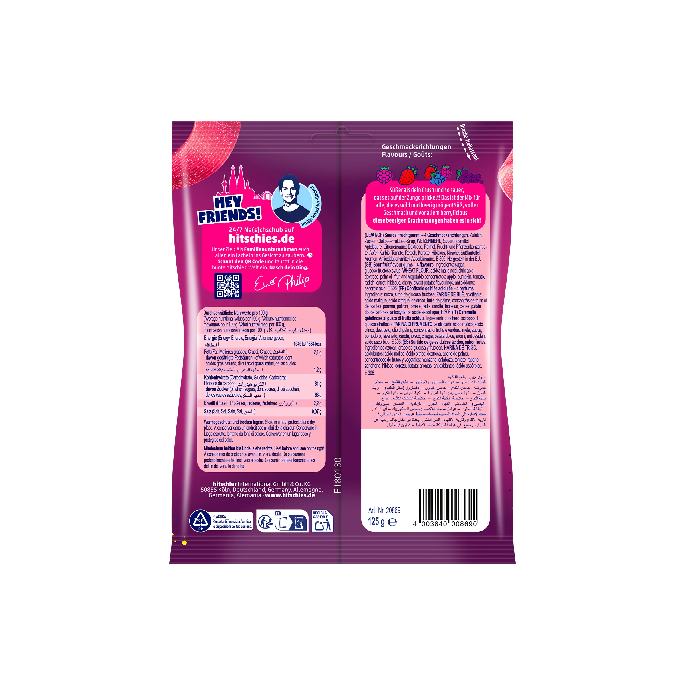 Hitschies - Saure Drachenzungen - Berry Mix - 125 g 3
