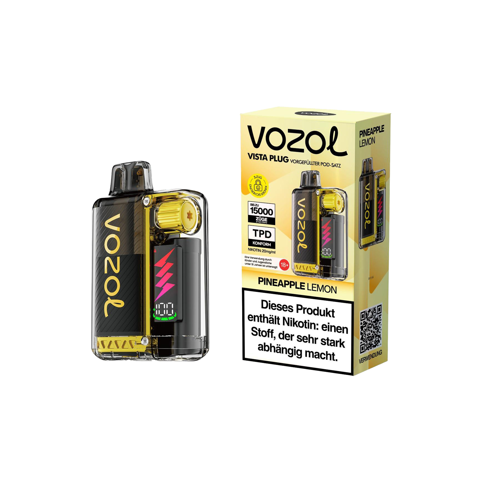 Vozol Vista Plug Pineapple Lemon 15000 Starterkit – Dein fruchtiger Genuss