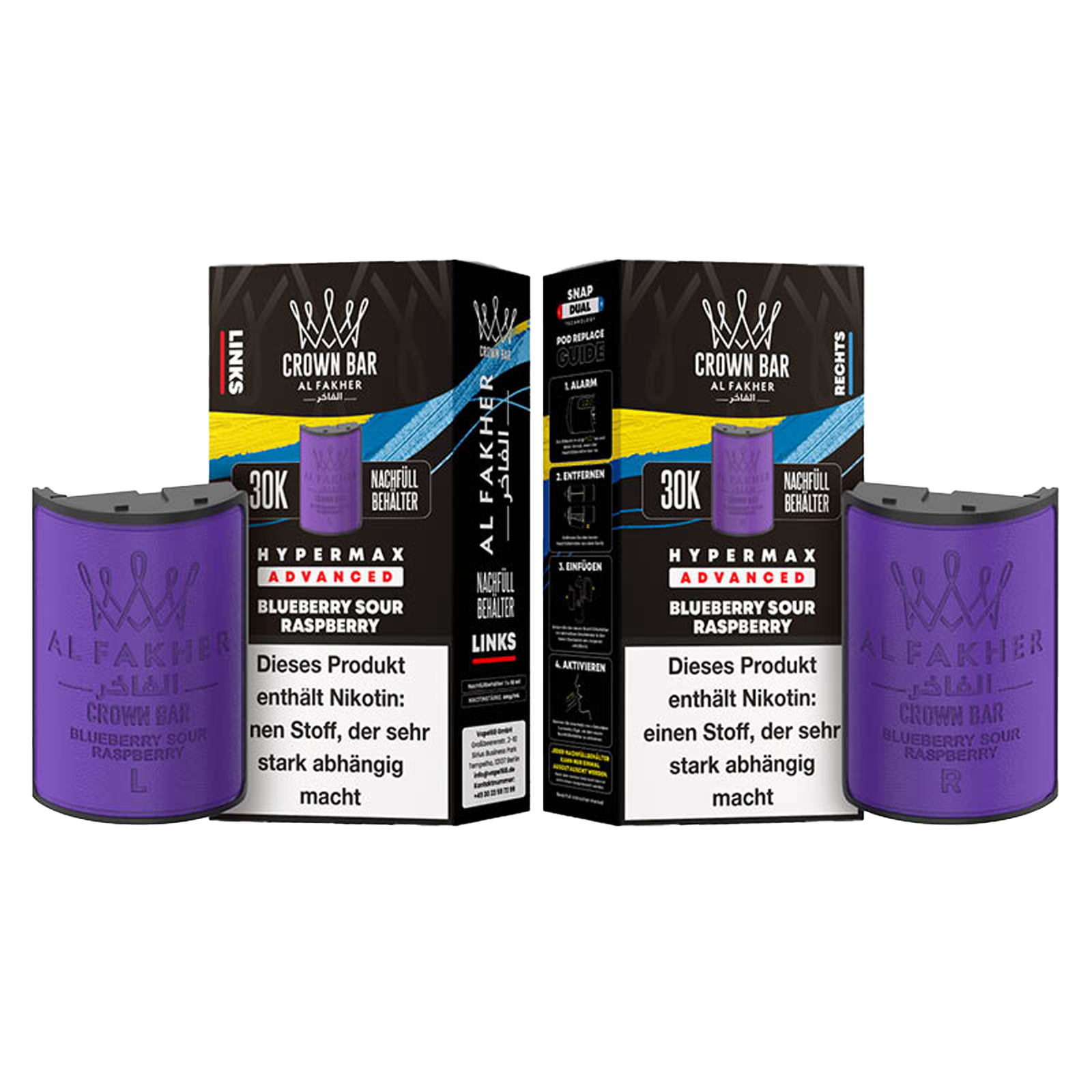 Al Fakher - Crown Bar - Hypermax - Advanced - 30K - Blueberry sour Raspberry 3