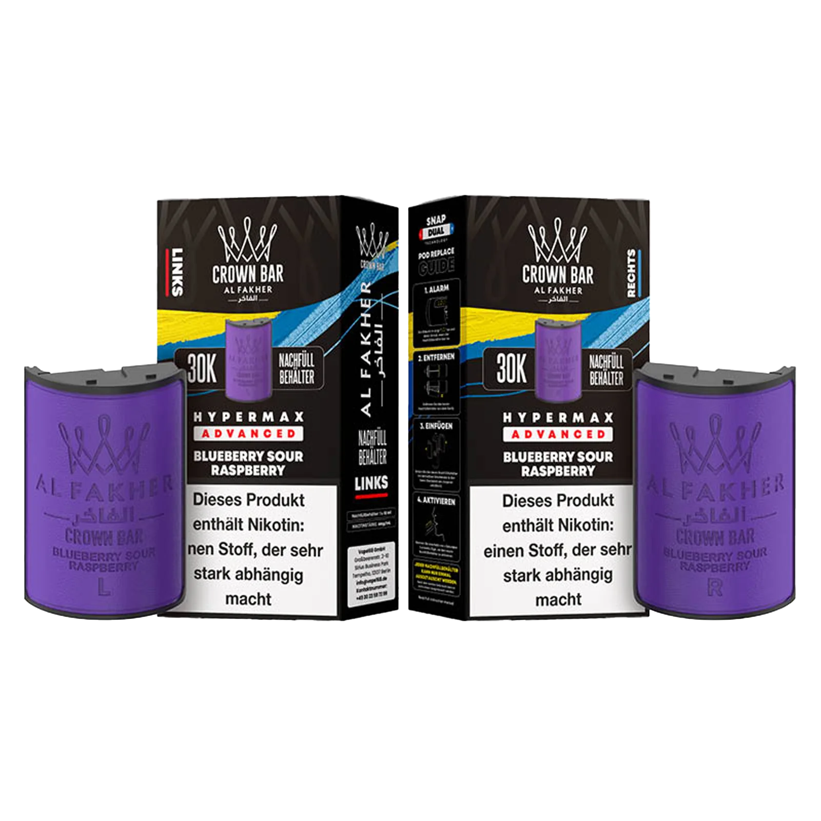 Al Fakher - Crown Bar - Hypermax - Advanced - 30K - Blueberry sour Raspberry 3 Al Fakher - Crown Bar - Hypermax - Advanced - 30K - Blueberry sour Raspberry 3