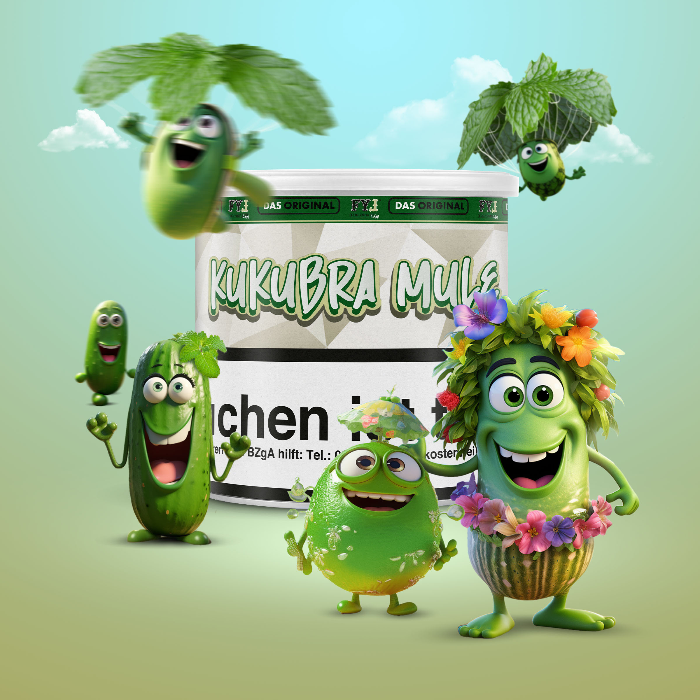 Fog Your Law - Dry Base mit Aroma - Kukubra Mule - 65 g - 2 Komponenten L&ouml;sung Tabak - mit versteuertem Glycerin 200 g Mischen