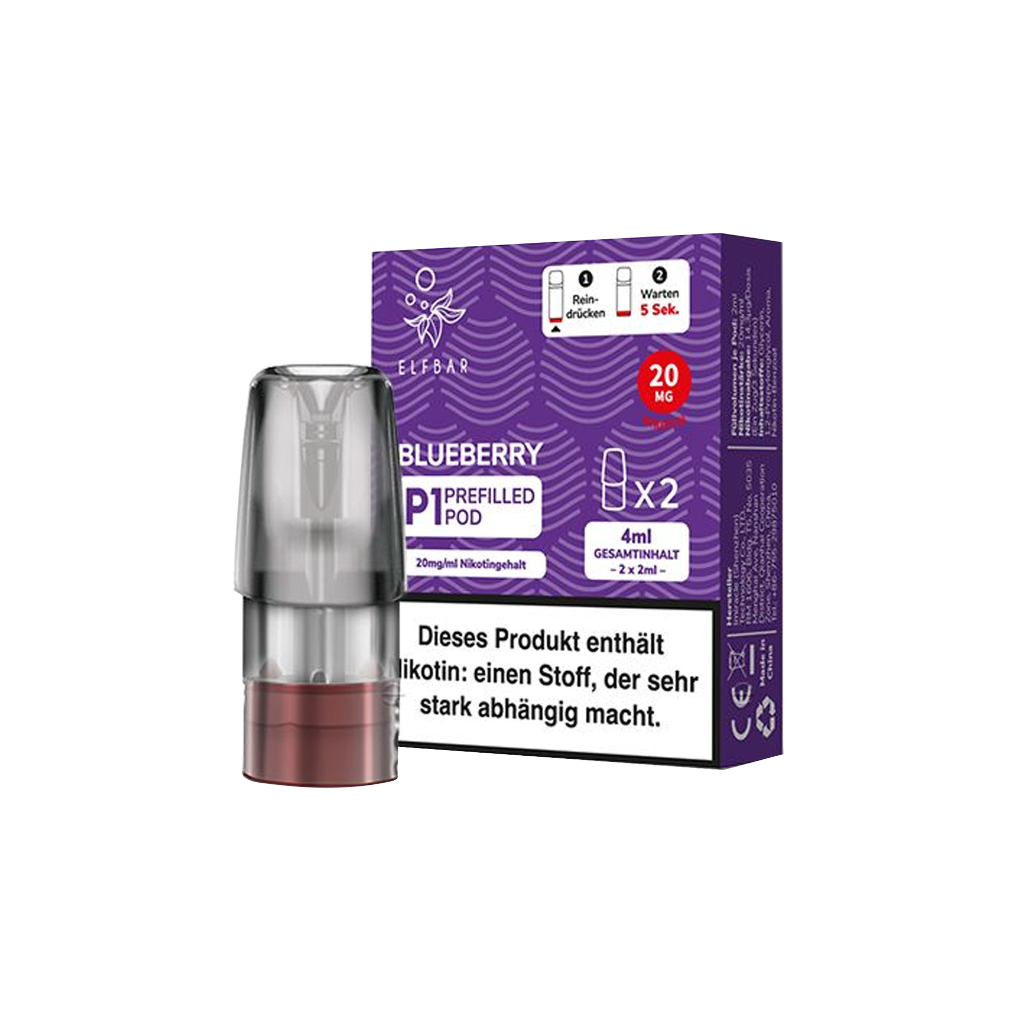Elf Bar Mate500 P1 Blueberry Prefilled Pod | Online bestellen 2