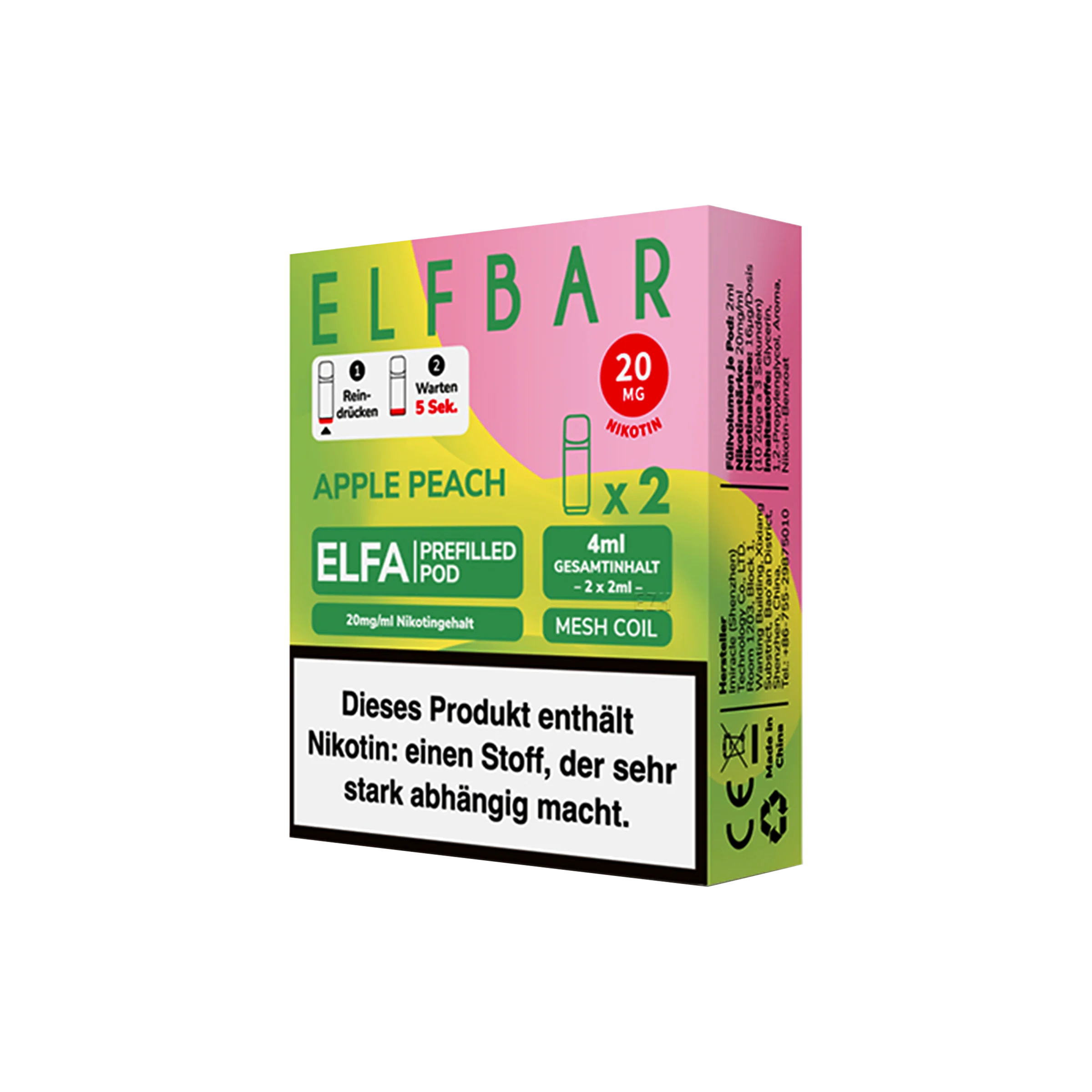 Elf Bar ELFA CP Prefilled Pod Apple Peach | Neue Liquid Sorten