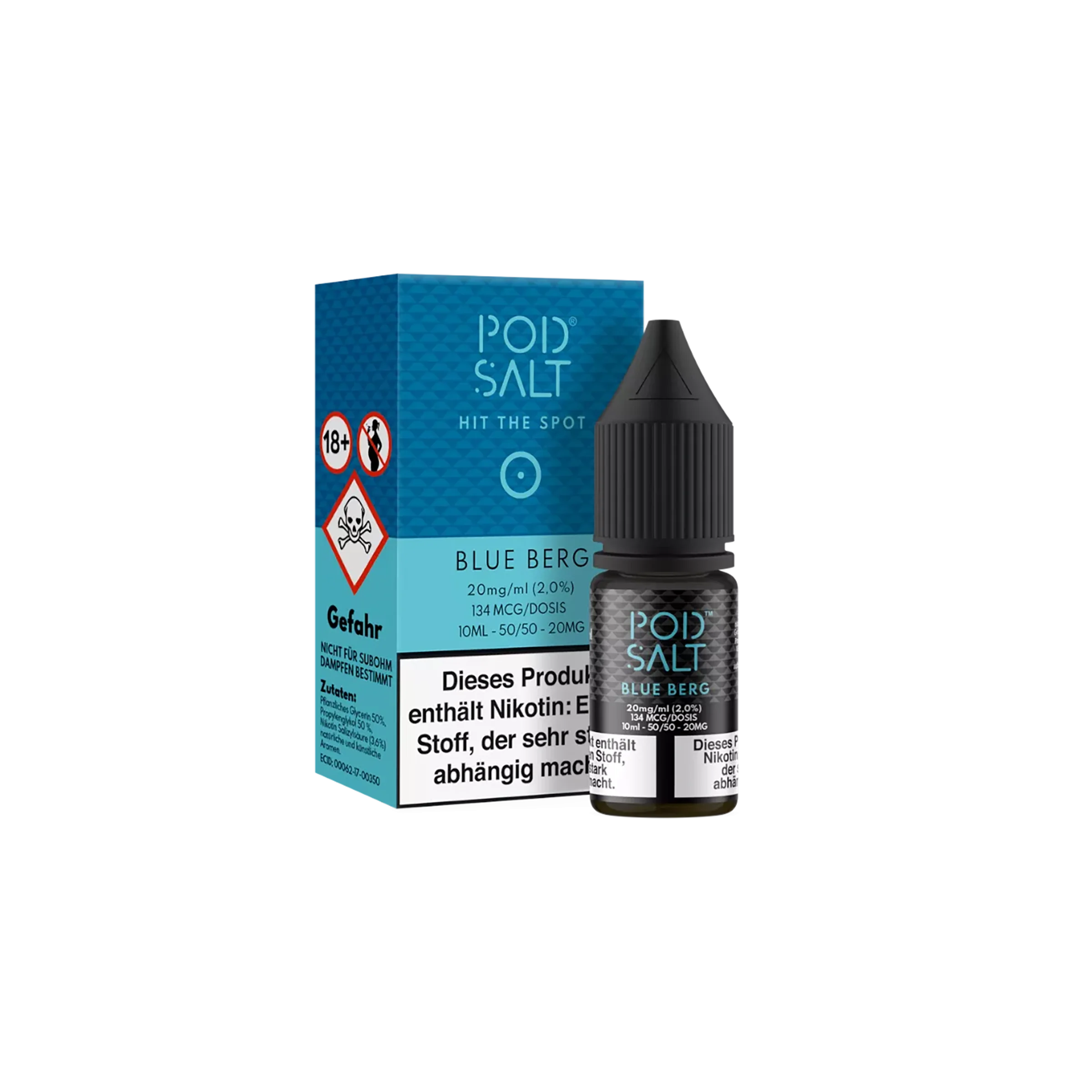 Pod Salt - E-Liquid - NicSalt - Blue Berg - 10 ml - 20 mg