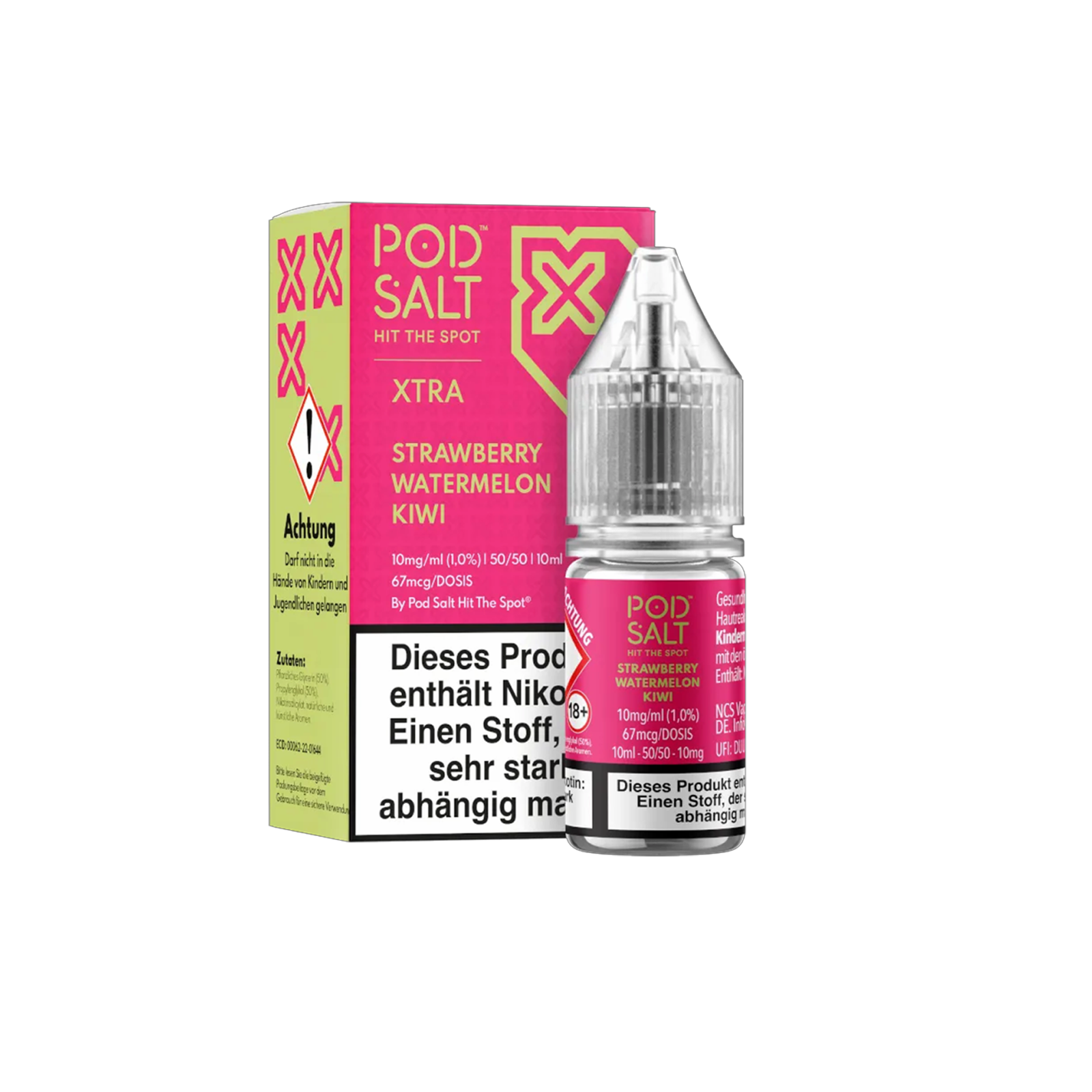 Pod Salt Xtra - E-Liquid - Nicotine Salt - Strawberry Watermelon Kiwi - 10 ml - 10 mg