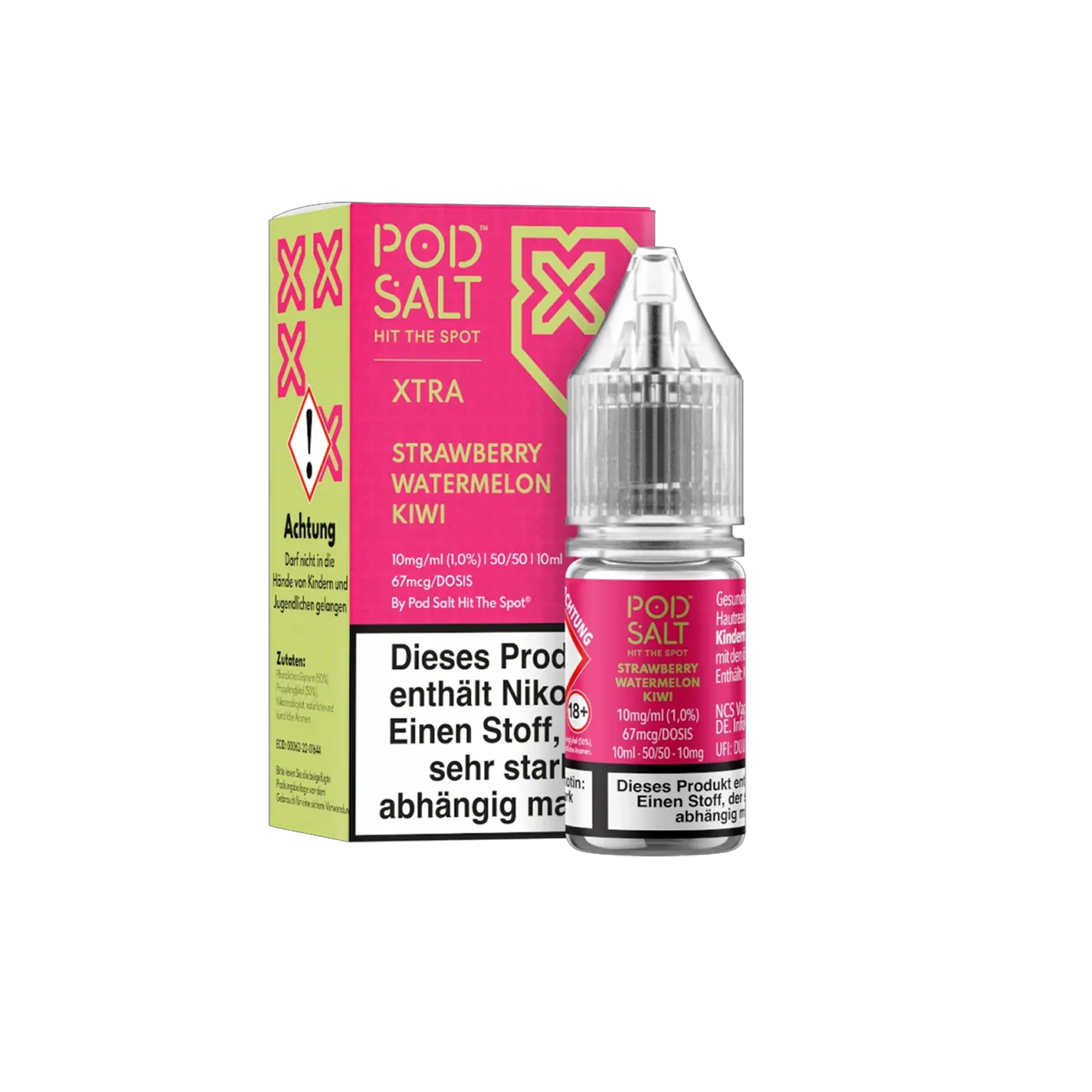 Pod Salt Xtra - E-Liquid - Nicotine Salt - Strawberry Watermelon Kiwi - 10 ml - 10 mg