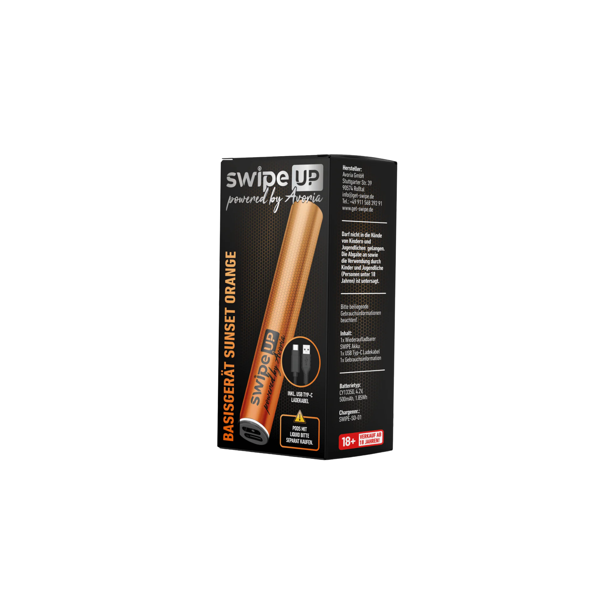 Swipe Up Prefilled Pod System Basisgerät Sunset Orange von Avoria kaufen 2