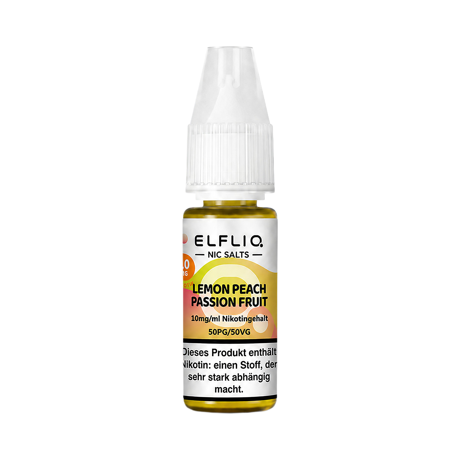 Elf Bar - ElfliQ - E-Liquid - Nikotinsalz - Lemon Peach Passion Fruit - 10 mg