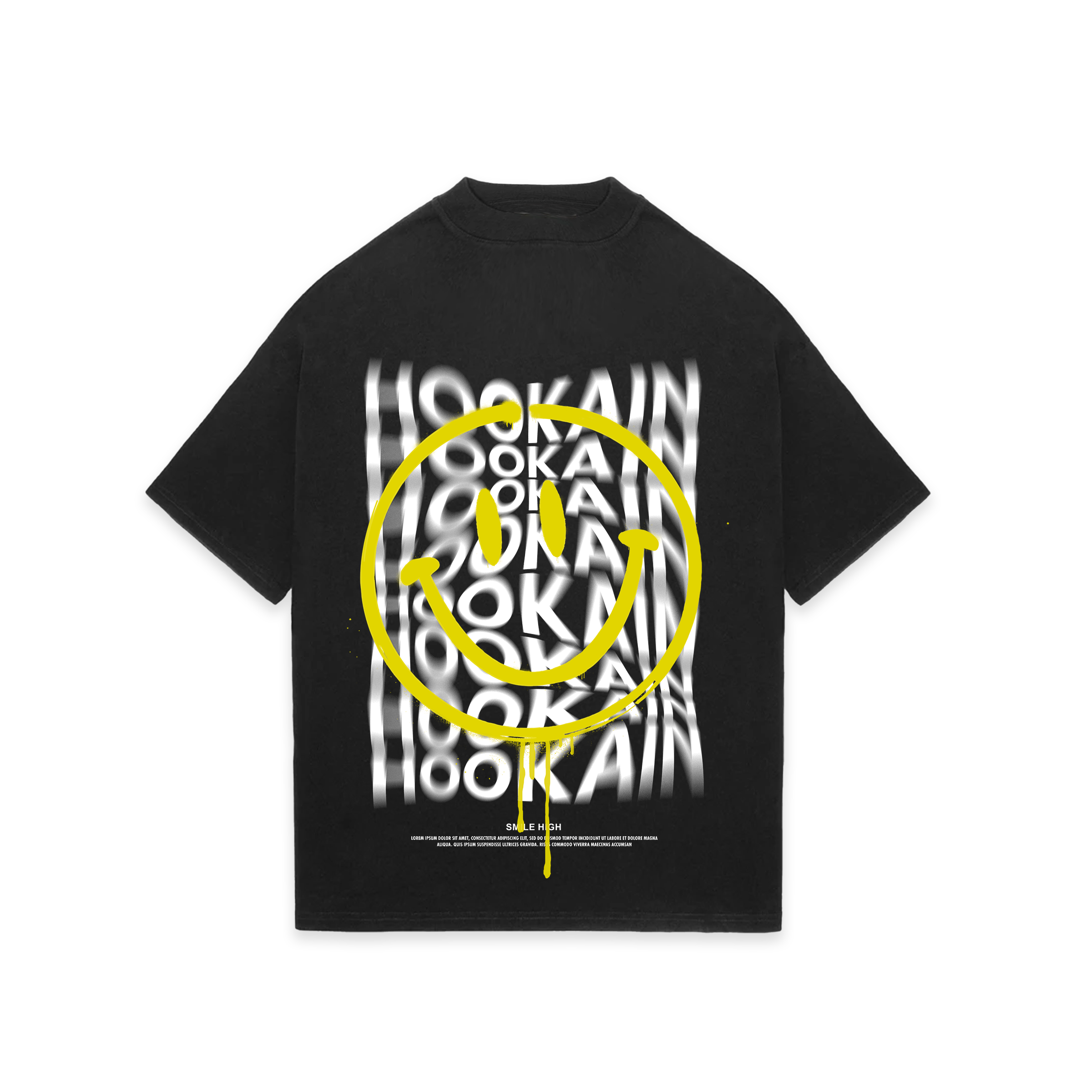 Logo T-Shirt - Medium Fit - Hookain Smile High - White XXL