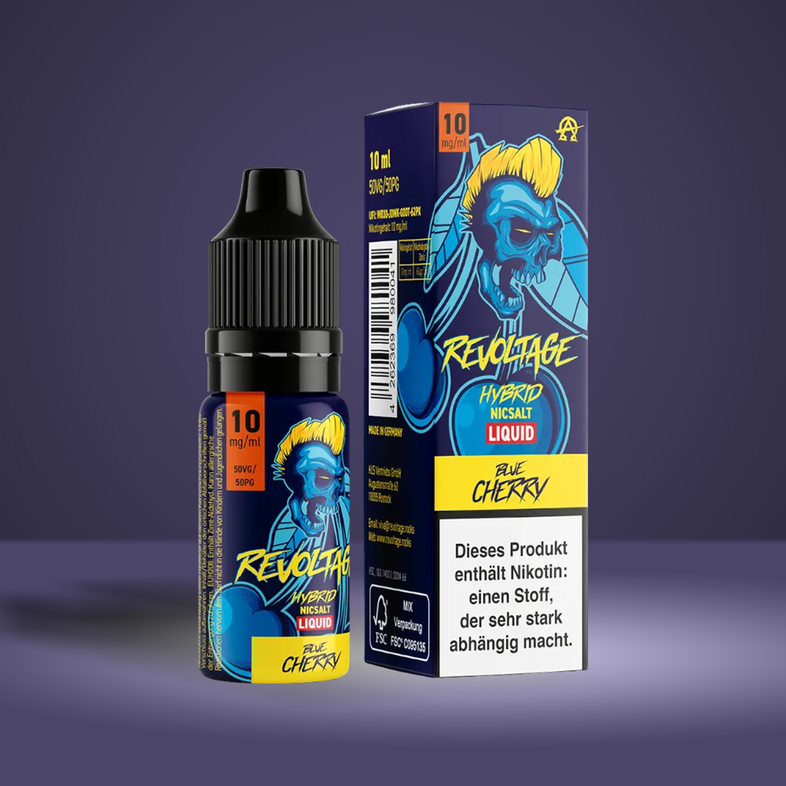 Revoltage - E-Liquid - Nikotinsalz - Blue Cherry - 10 ml - 10 mg 1