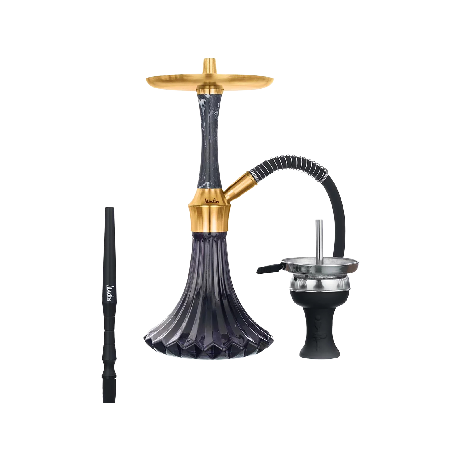 Aladin EPOX 360 Black Gold Pattern – Shisha mit 9 Blow-Offs 1