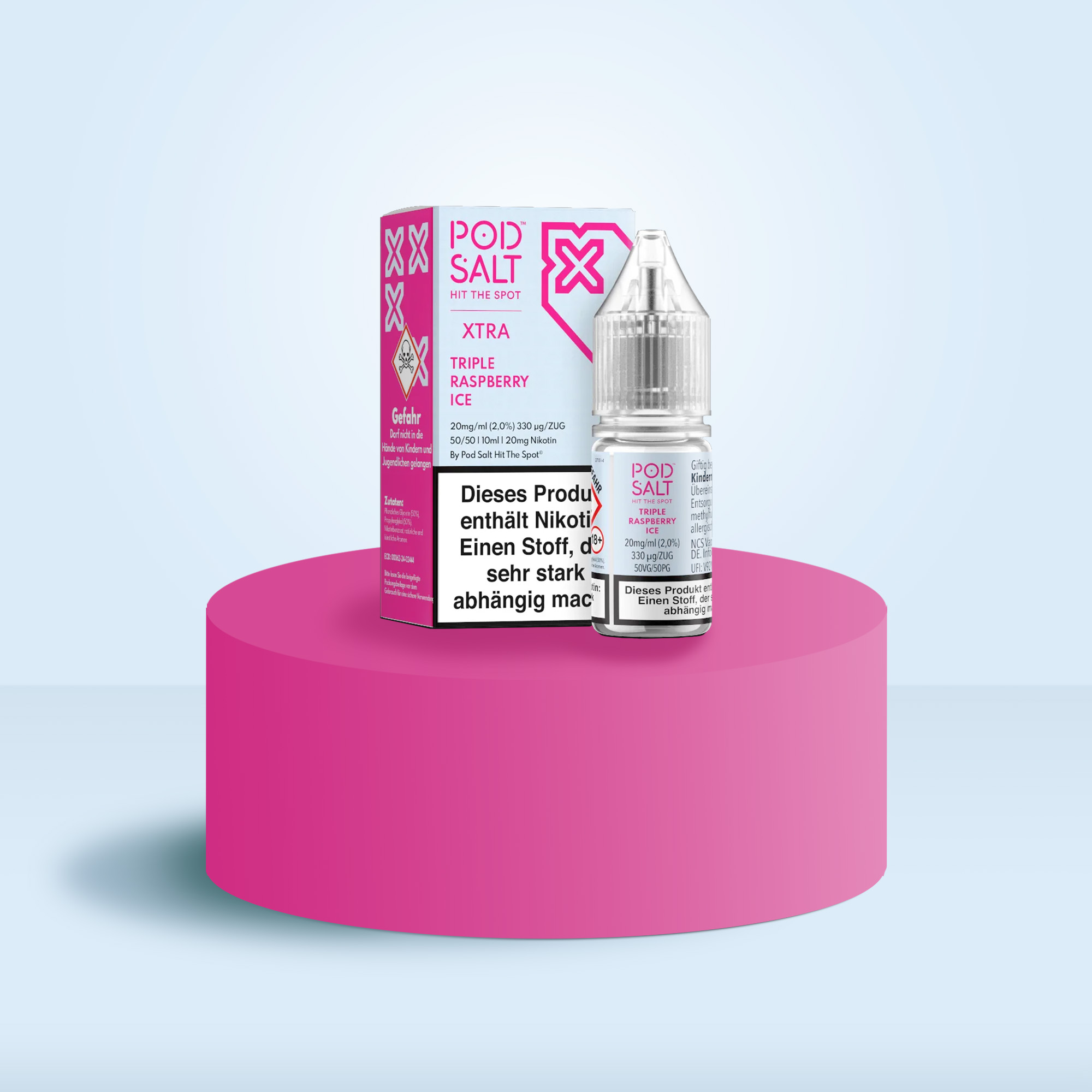Pod Salt Xtra Nikotinsalz E-Liquid Triple Raspberry Ice 10 ml mit 20 mg g&uuml;nstig bestellen 1