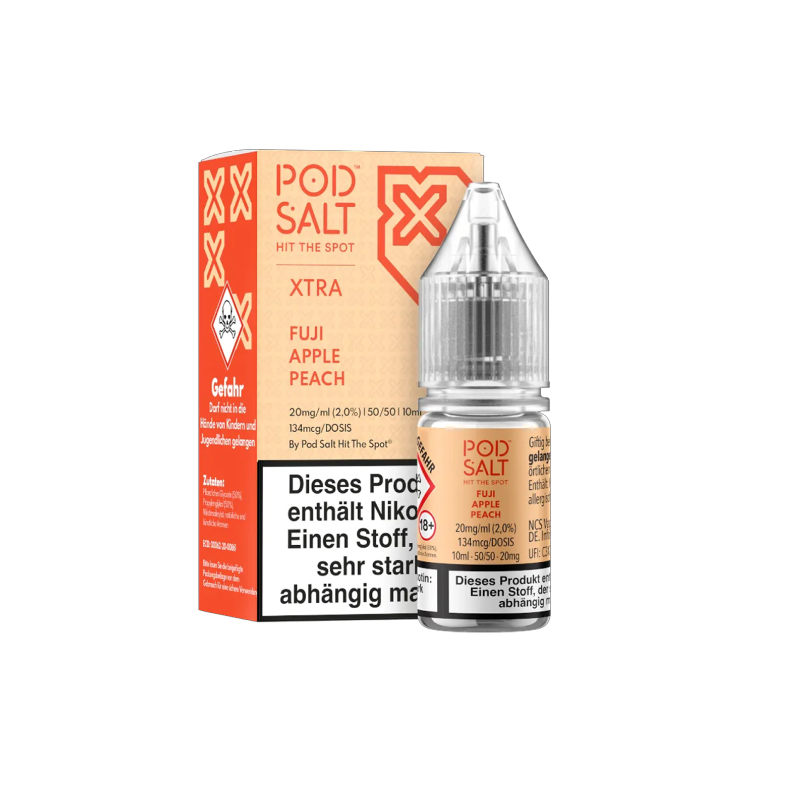Pod Salt Xtra - E-Liquid - Nicotine Salt - Fuji Apple Peach - 10 ml - 20 mg