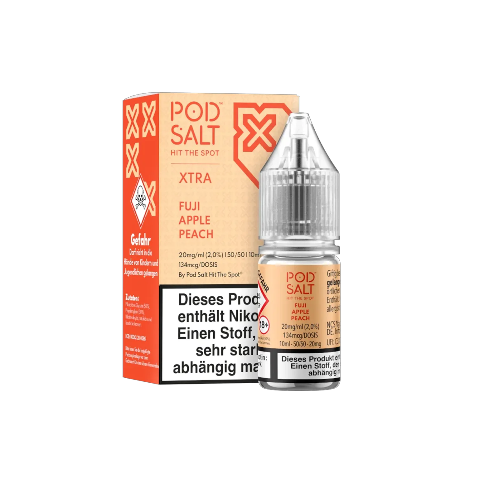 Pod Salt Xtra - E-Liquid - Nicotine Salt - Fuji Apple Peach - 10 ml - 20 mg