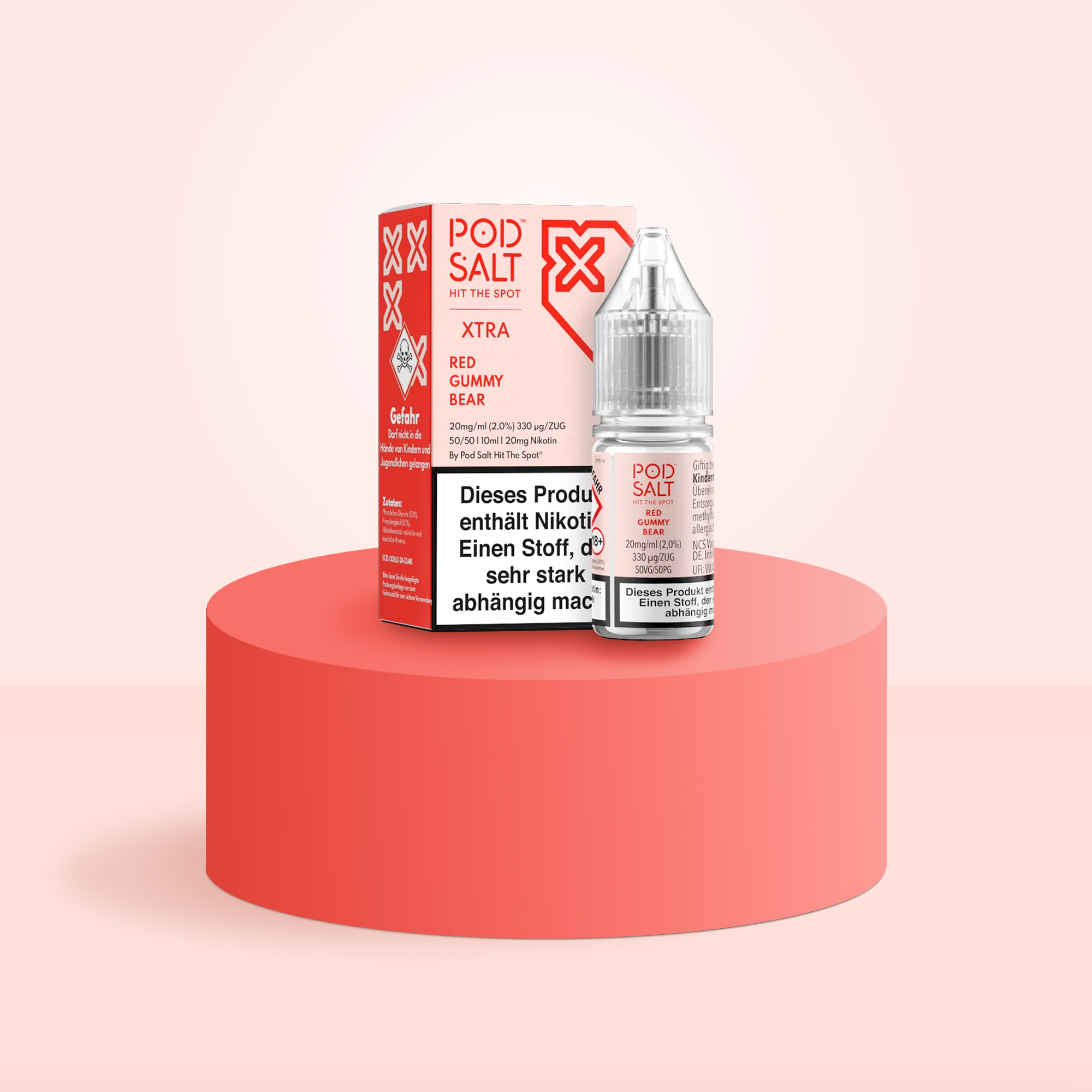 Pod Salt Xtra Nikotinsalz E-Liquid Red Gummy Bear 10 ml mit 20 mg g&uuml;nstig bestellen 1