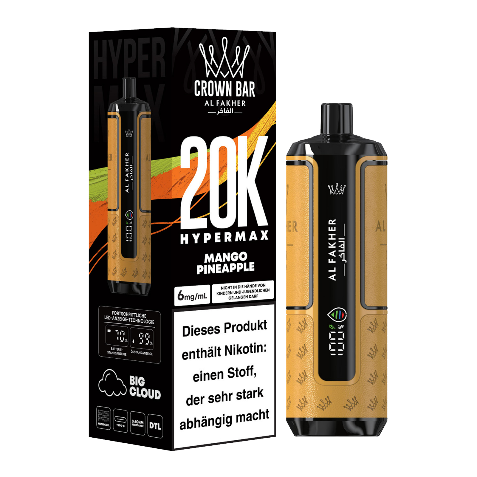 Al Fakher - Crown Bar - Hypermax - 20k - Mango Pineapple 2 Al Fakher - Crown Bar - Hypermax - 20k - Mango Pineapple 2